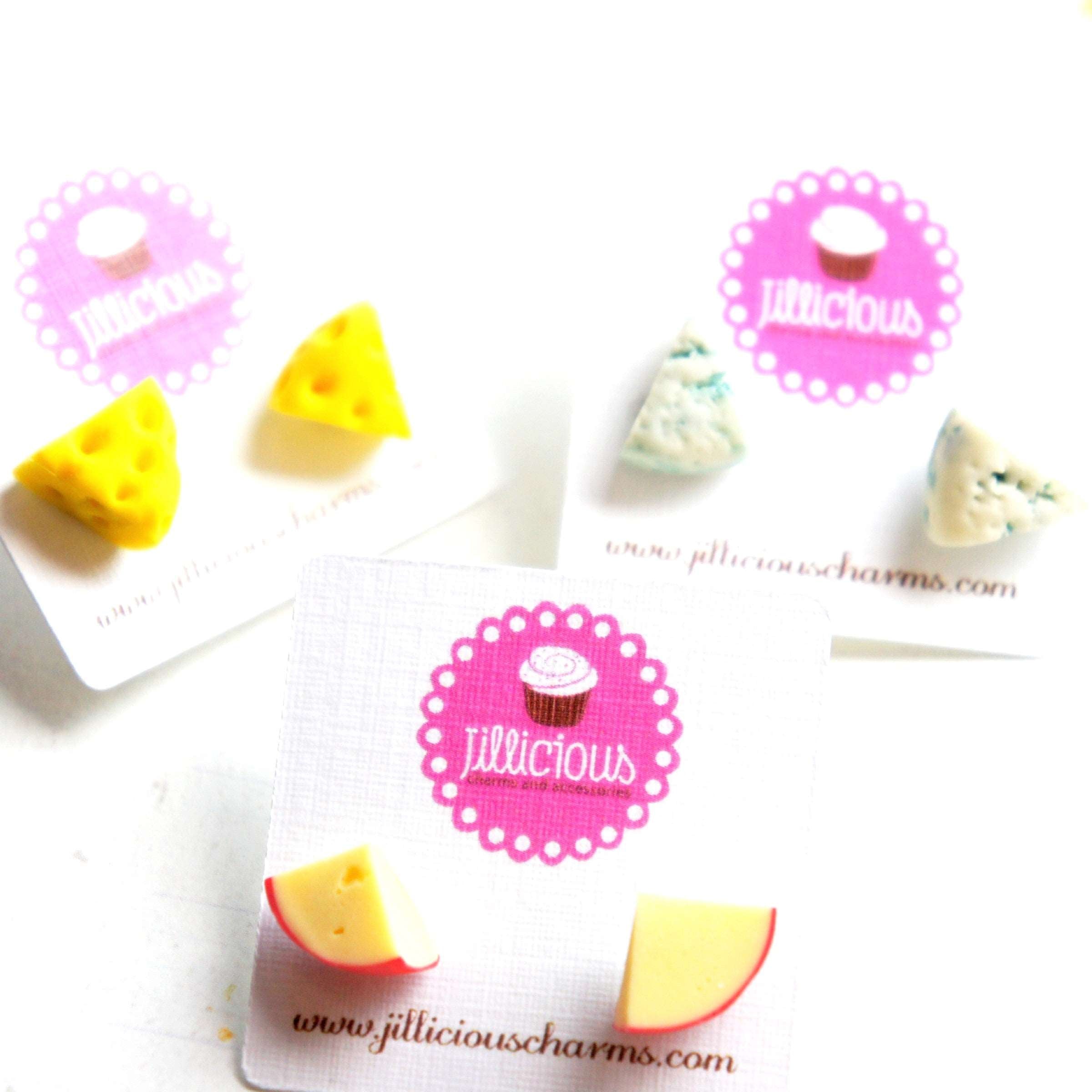 Cheese Slices Stud Earrings - Jillicious charms and accessories