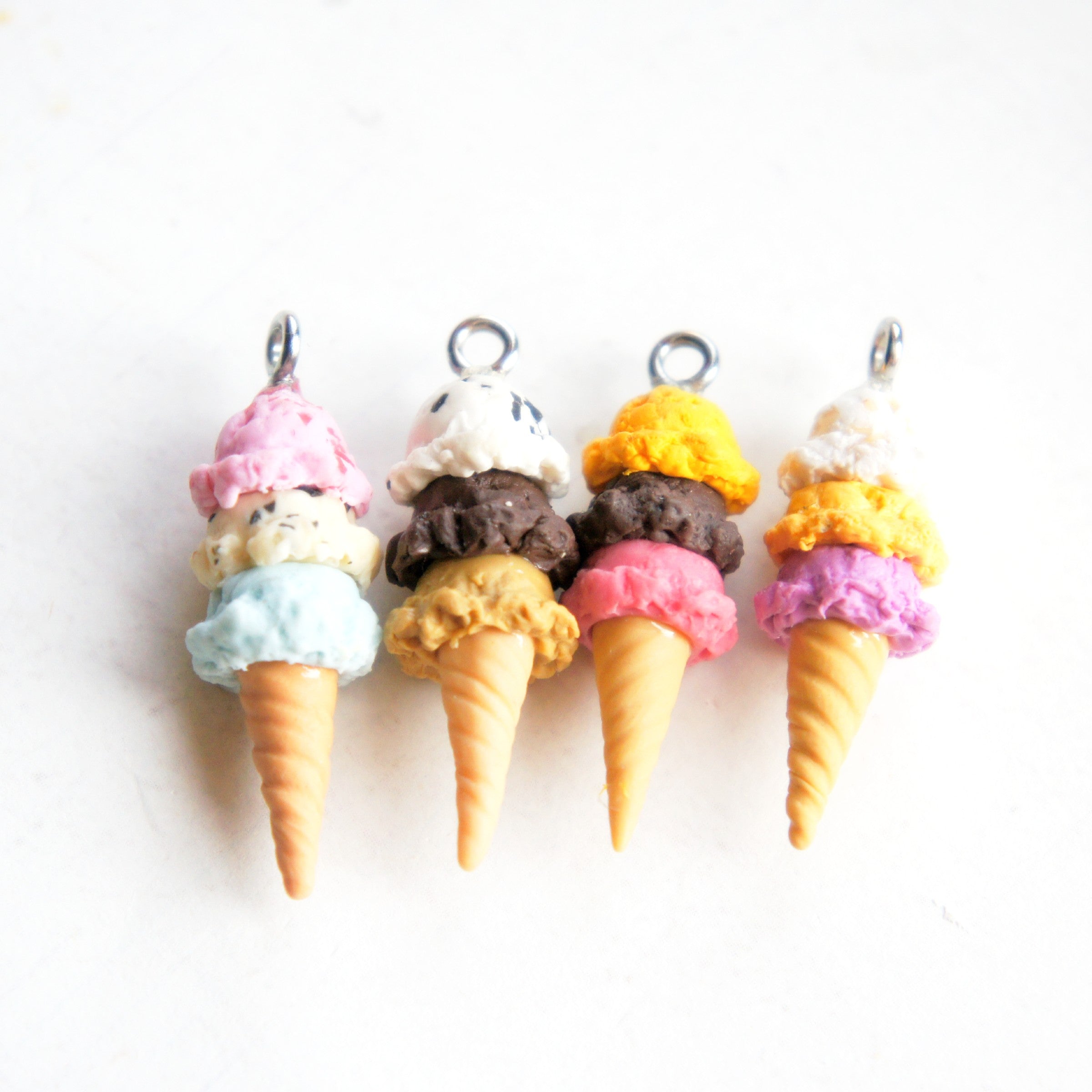Triple Scoop Ice Cream Necklace - Jillicious charms and accessories