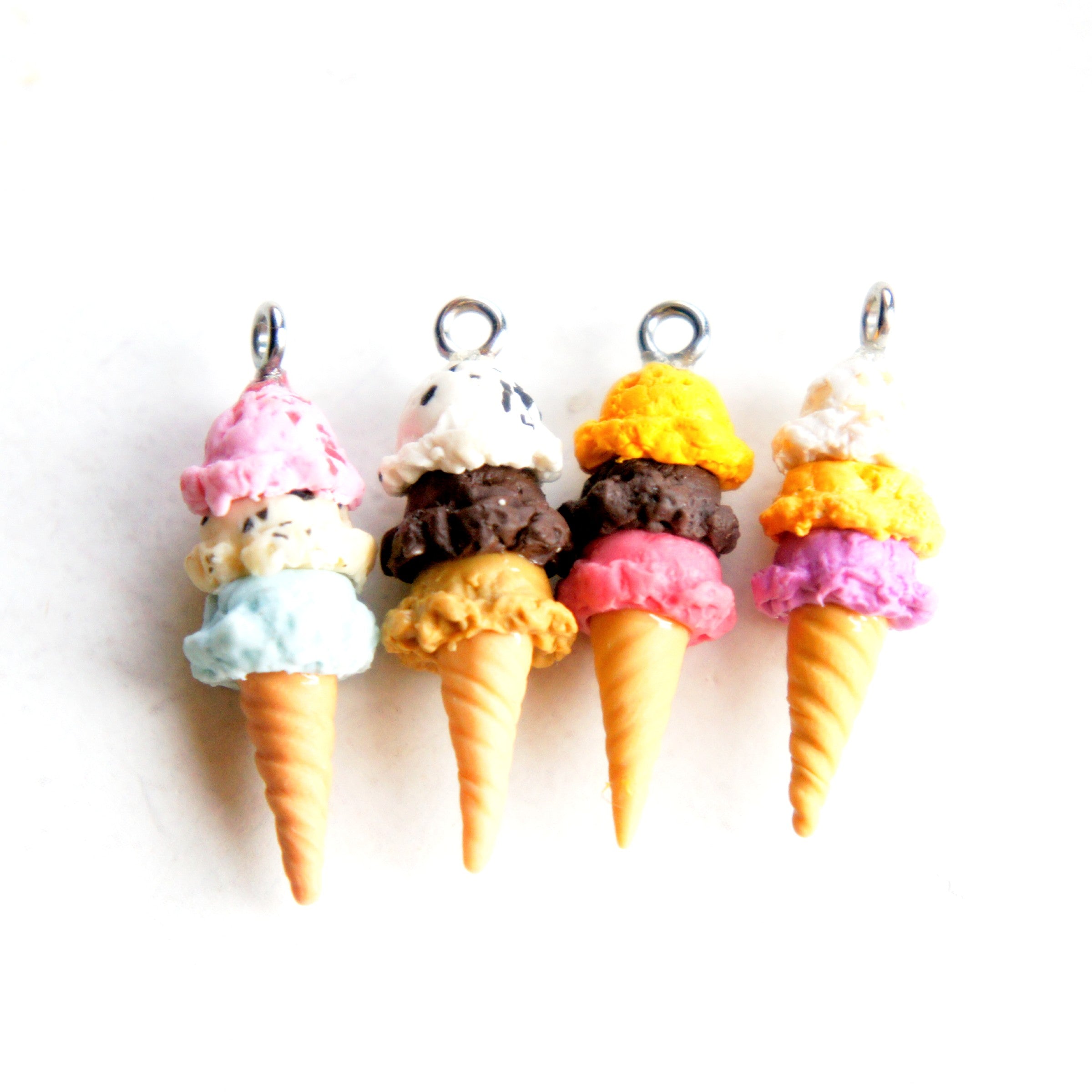 Triple Scoop Ice Cream Necklace - Jillicious charms and accessories