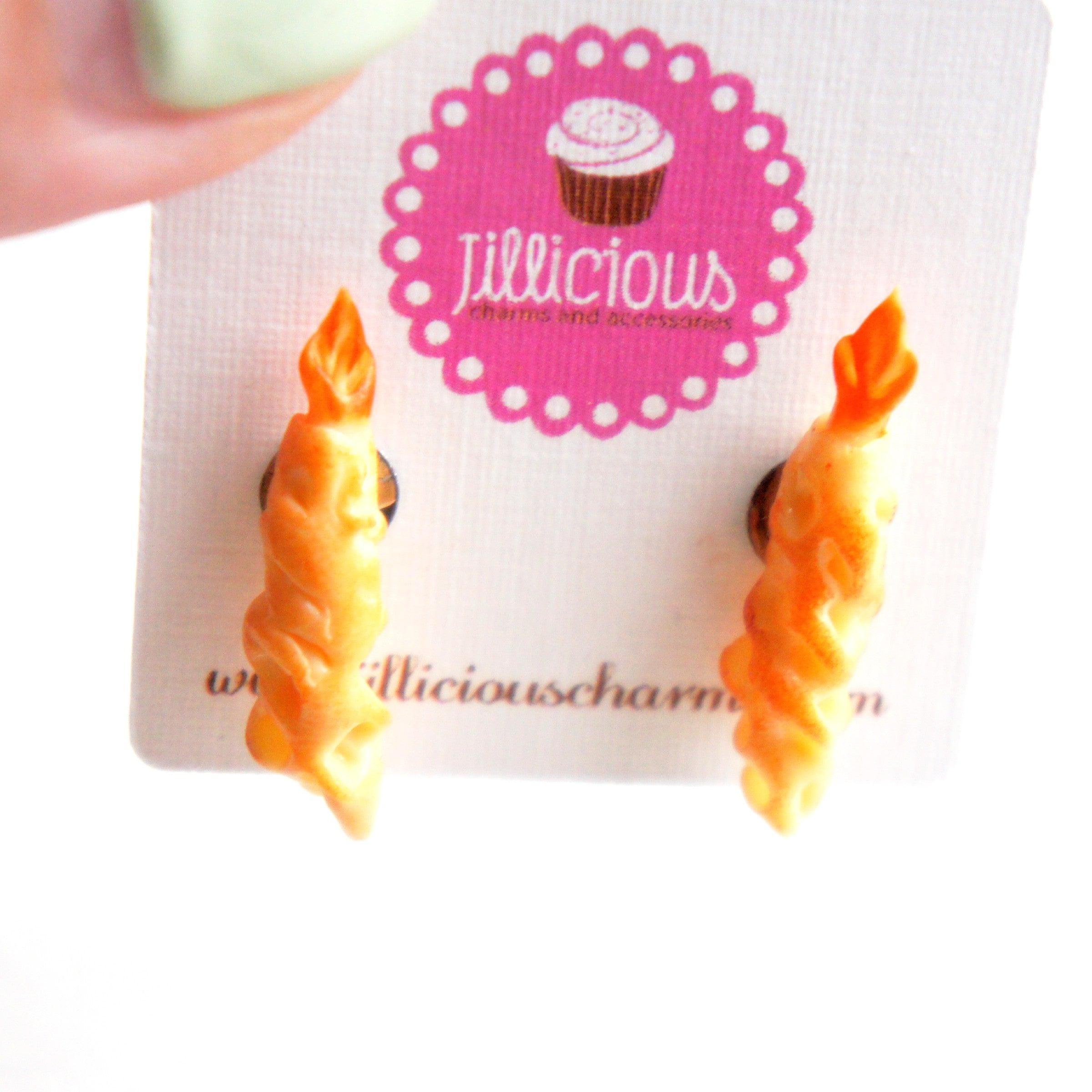 Shrimp Tempura Stud Earrings - Jillicious charms and accessories