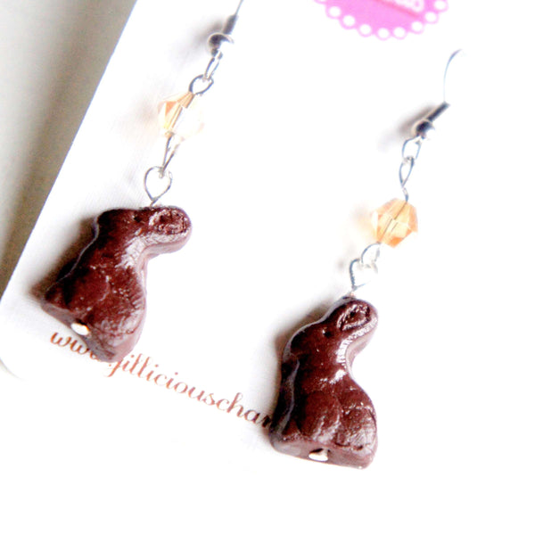 Chocolate Bunny Dangle Earrings - Jillicious charms and accessories