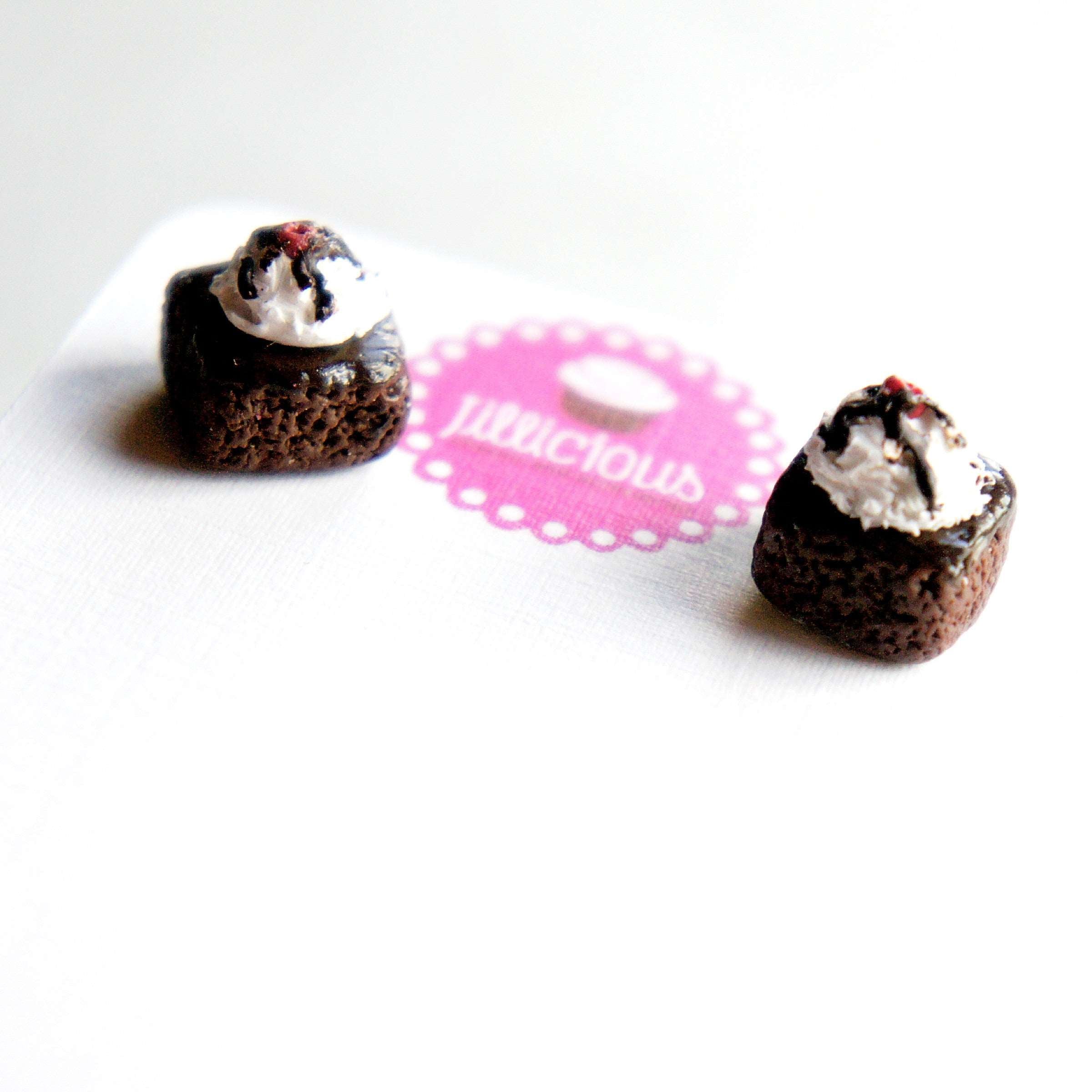 Brownie Sundae Stud Earrings - Jillicious charms and accessories