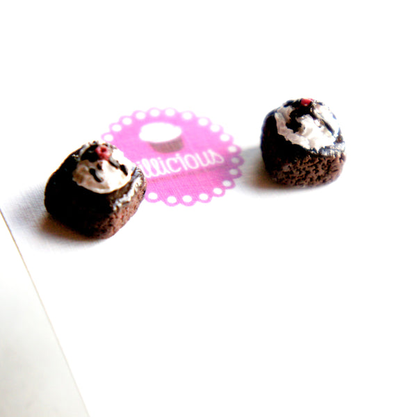 Brownie Sundae Stud Earrings - Jillicious charms and accessories