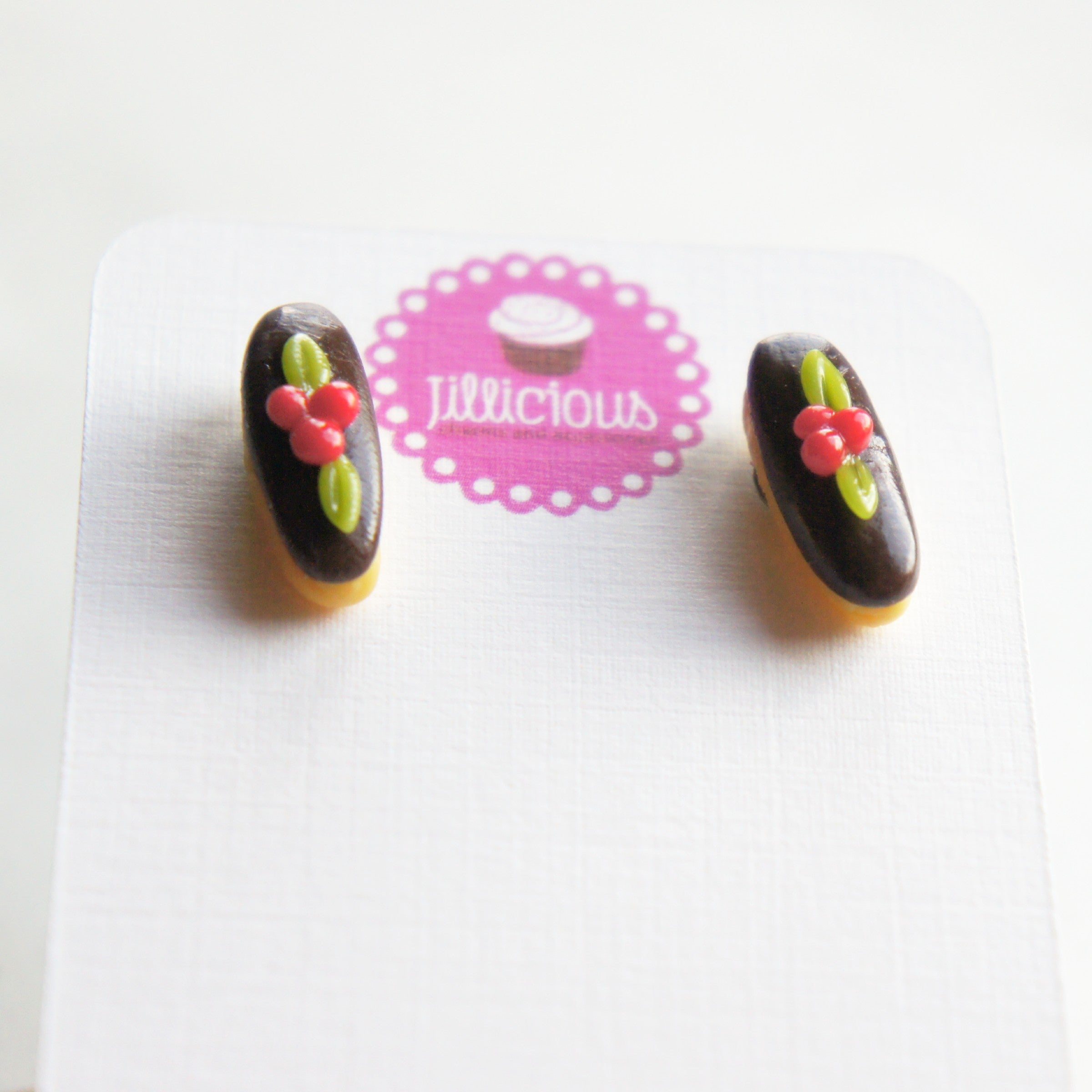 Holiday Chocolate Eclair Earrings - Jillicious charms and accessories