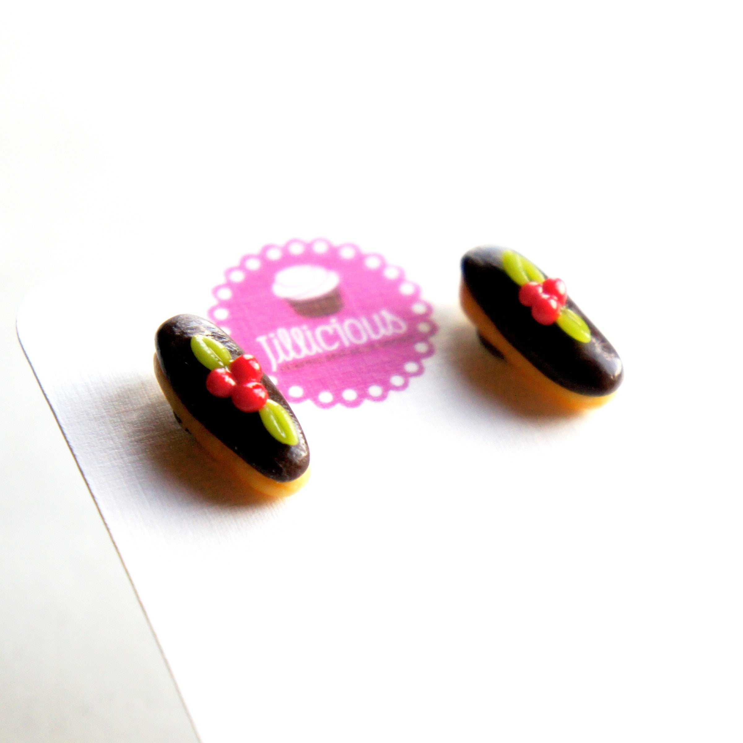 Holiday Chocolate Eclair Earrings - Jillicious charms and accessories