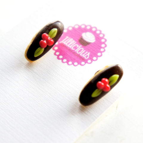 Holiday Chocolate Eclair Earrings - Jillicious charms and accessories