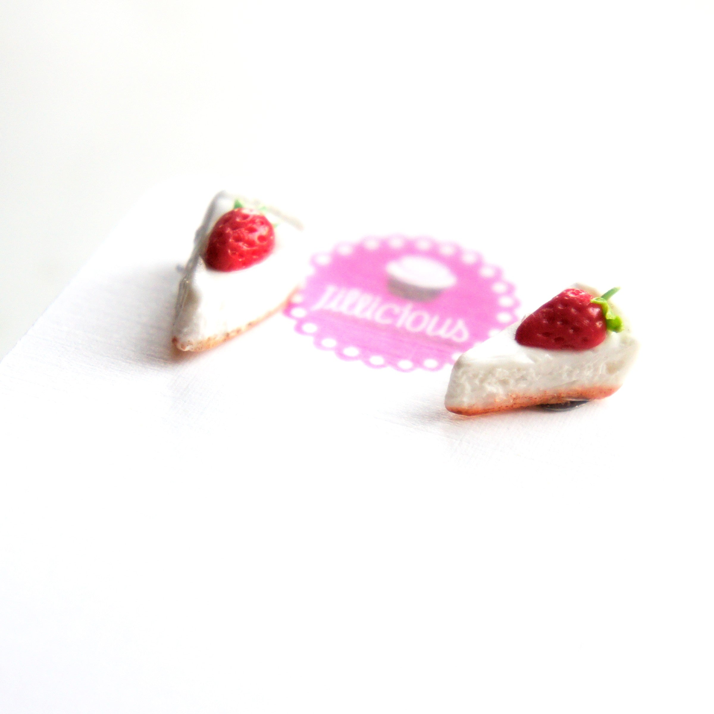 Strawberry Cheesecake Stud Earrings - Jillicious charms and accessories