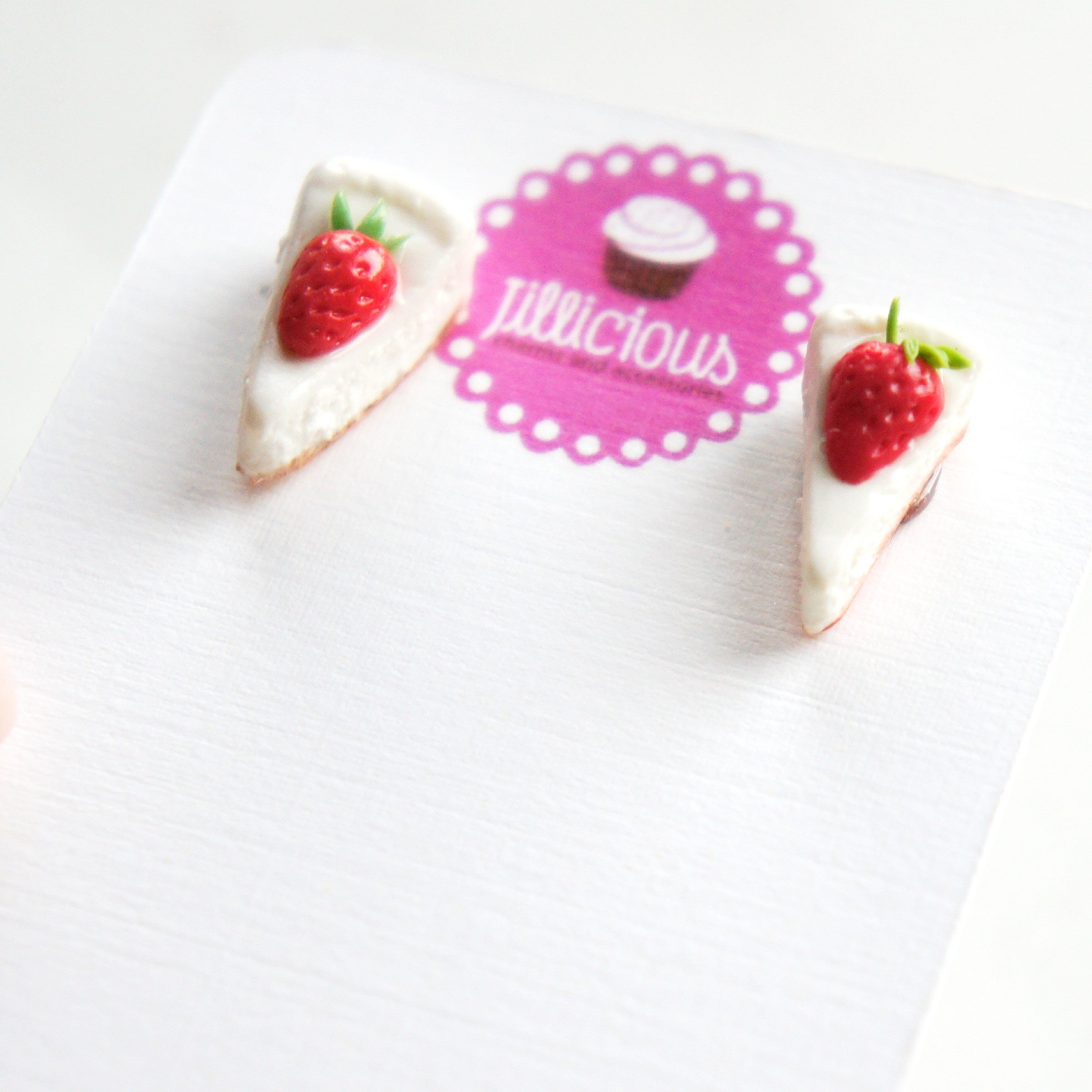 Strawberry Cheesecake Stud Earrings - Jillicious charms and accessories