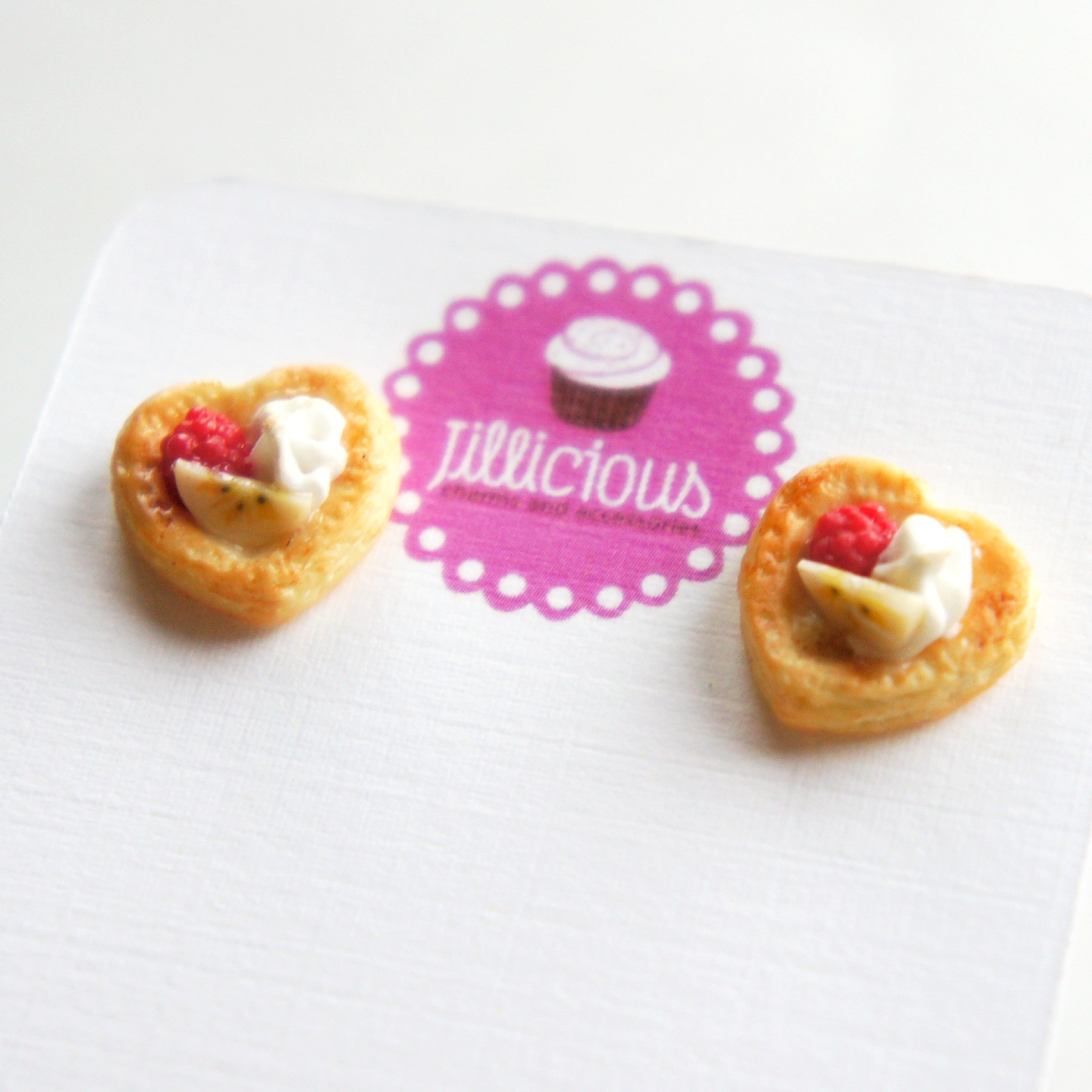 Raspberry Banana Pastry Stud Earrings - Jillicious charms and accessories
