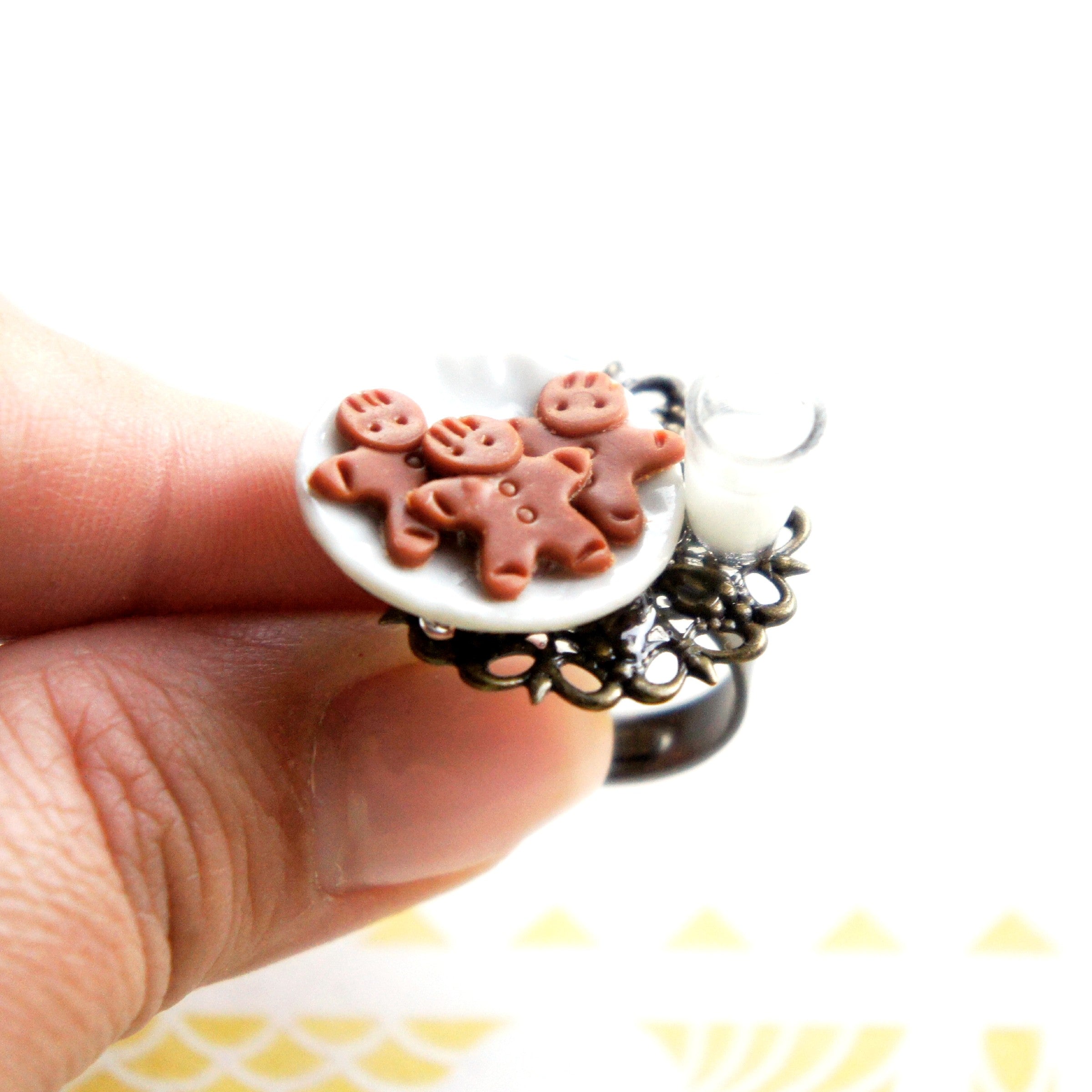 Gingerbread Cookies and Milk Ring - Jillicious charms and accessories