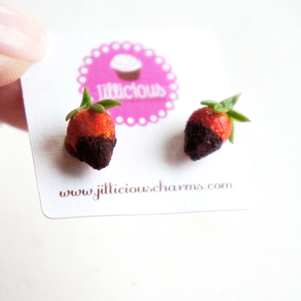 Chocolate Dipped Strawberries Earrings - Jillicious charms and accessories