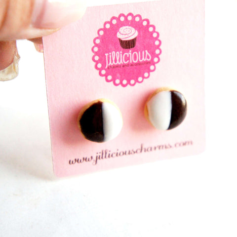 Black and White Cookies Stud Earrings - Jillicious charms and accessories