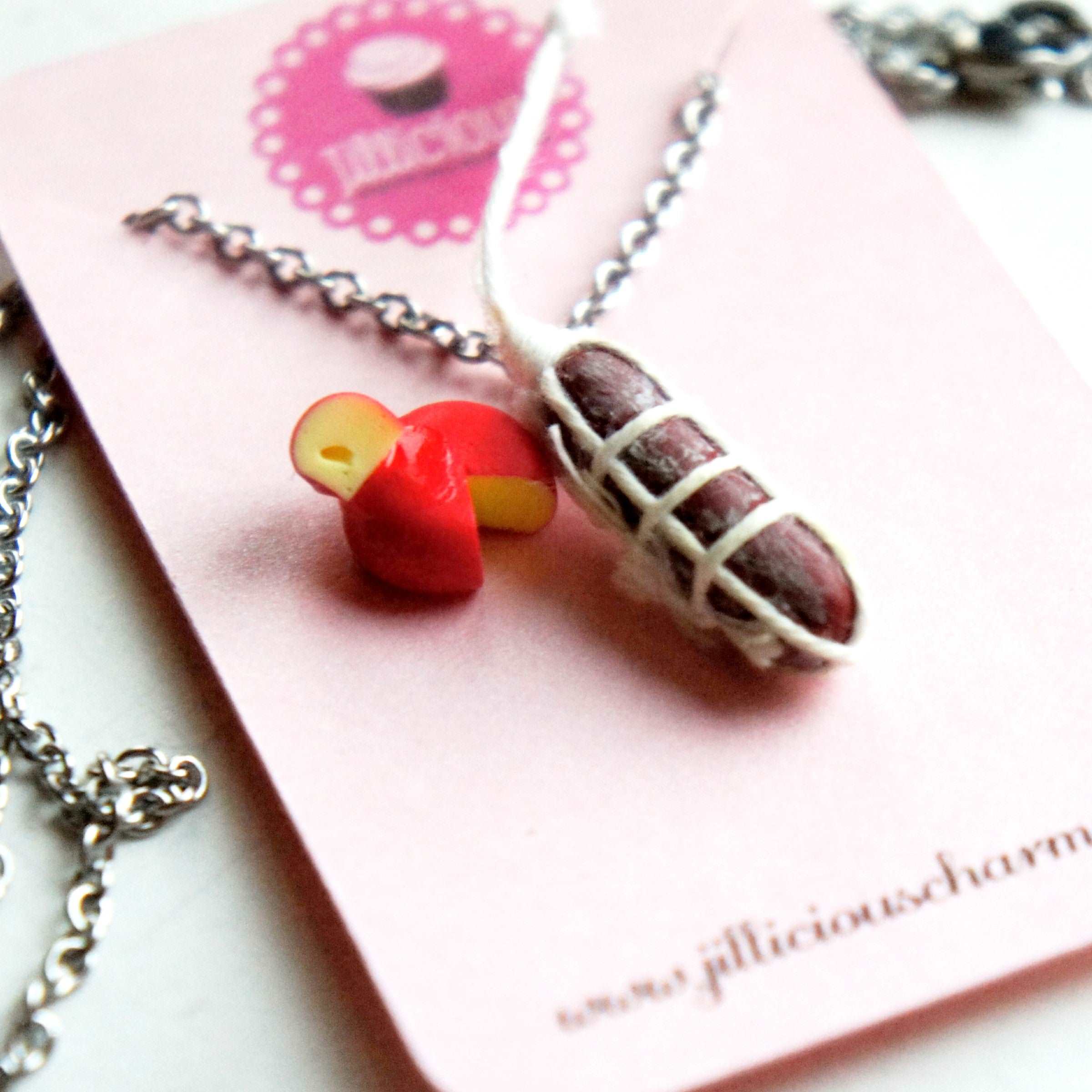 Cheese and Salami Necklace - Jillicious charms and accessories