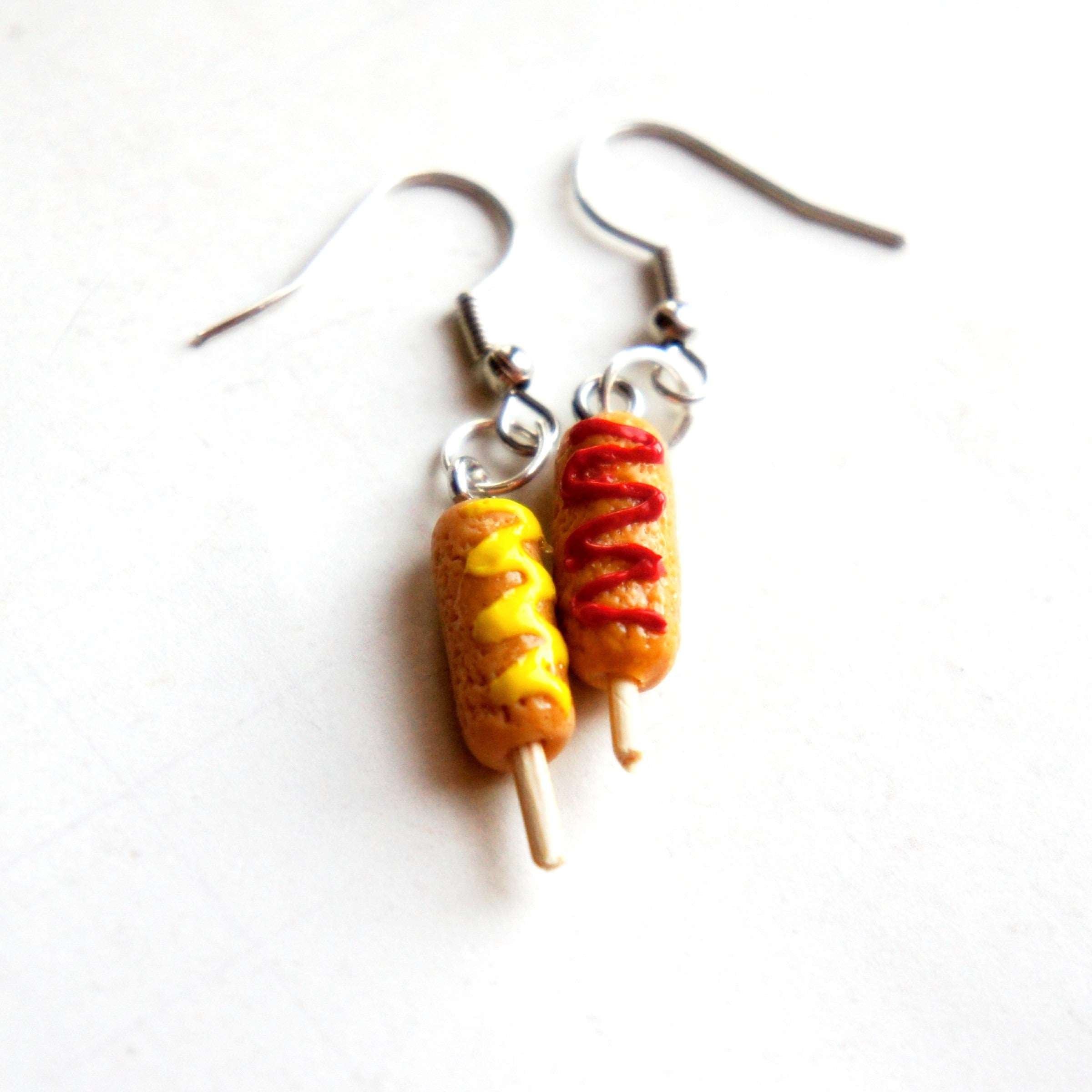 Corndog Dangle Earrings - Jillicious charms and accessories