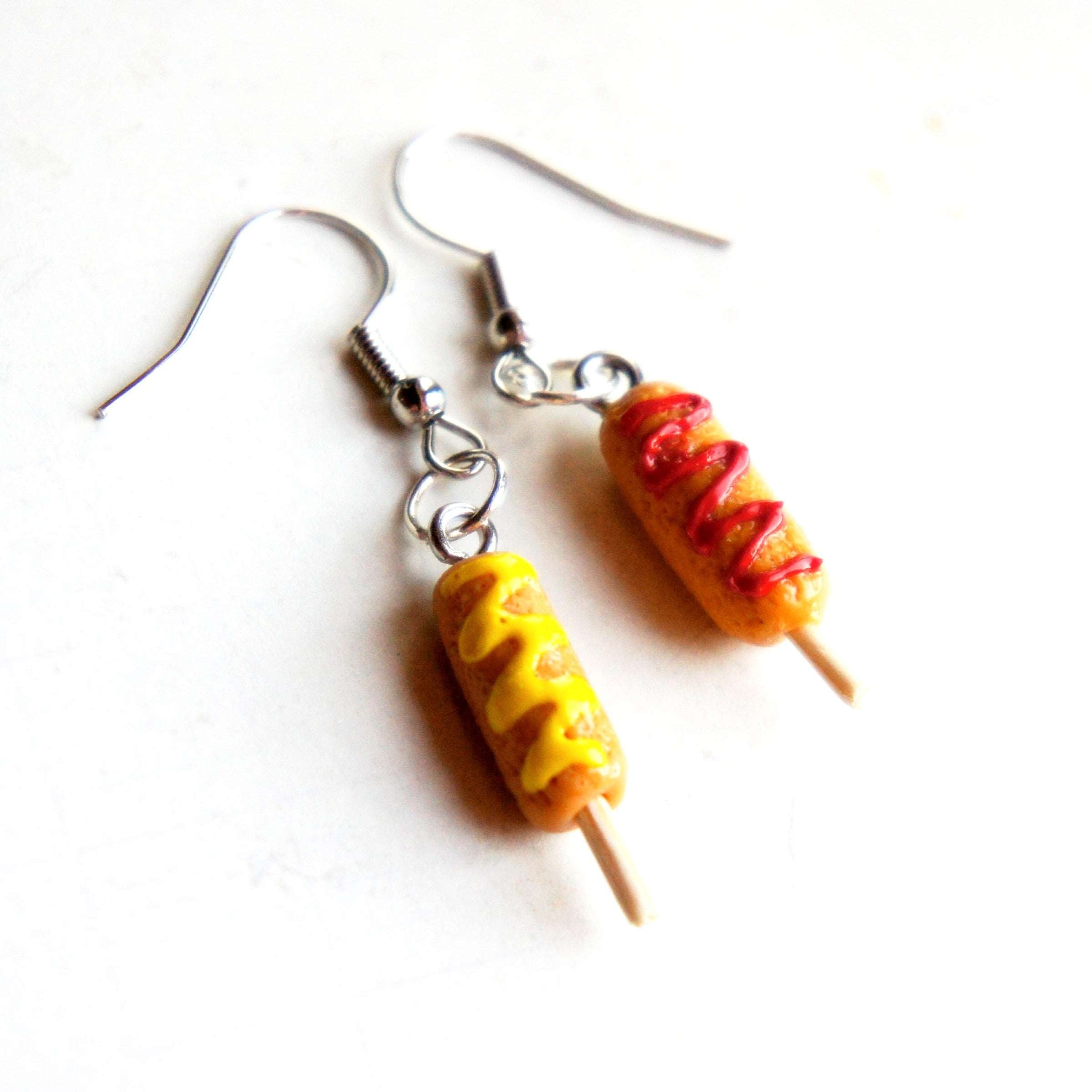 Corndog Dangle Earrings - Jillicious charms and accessories