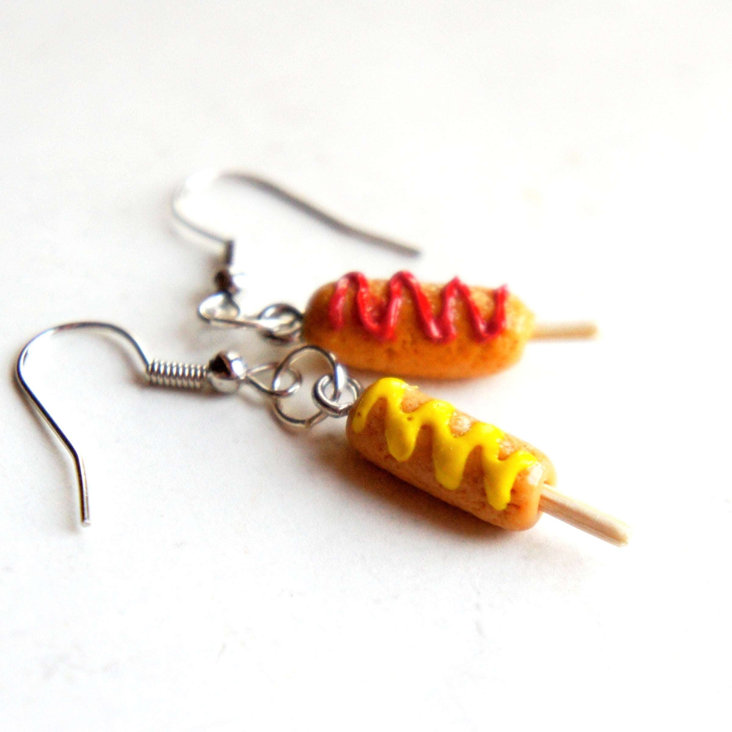 Corndog Dangle Earrings - Jillicious charms and accessories