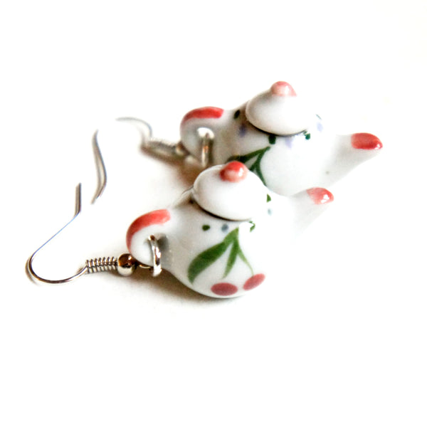Cherry Tea pot Dangle Earrings - Jillicious charms and accessories