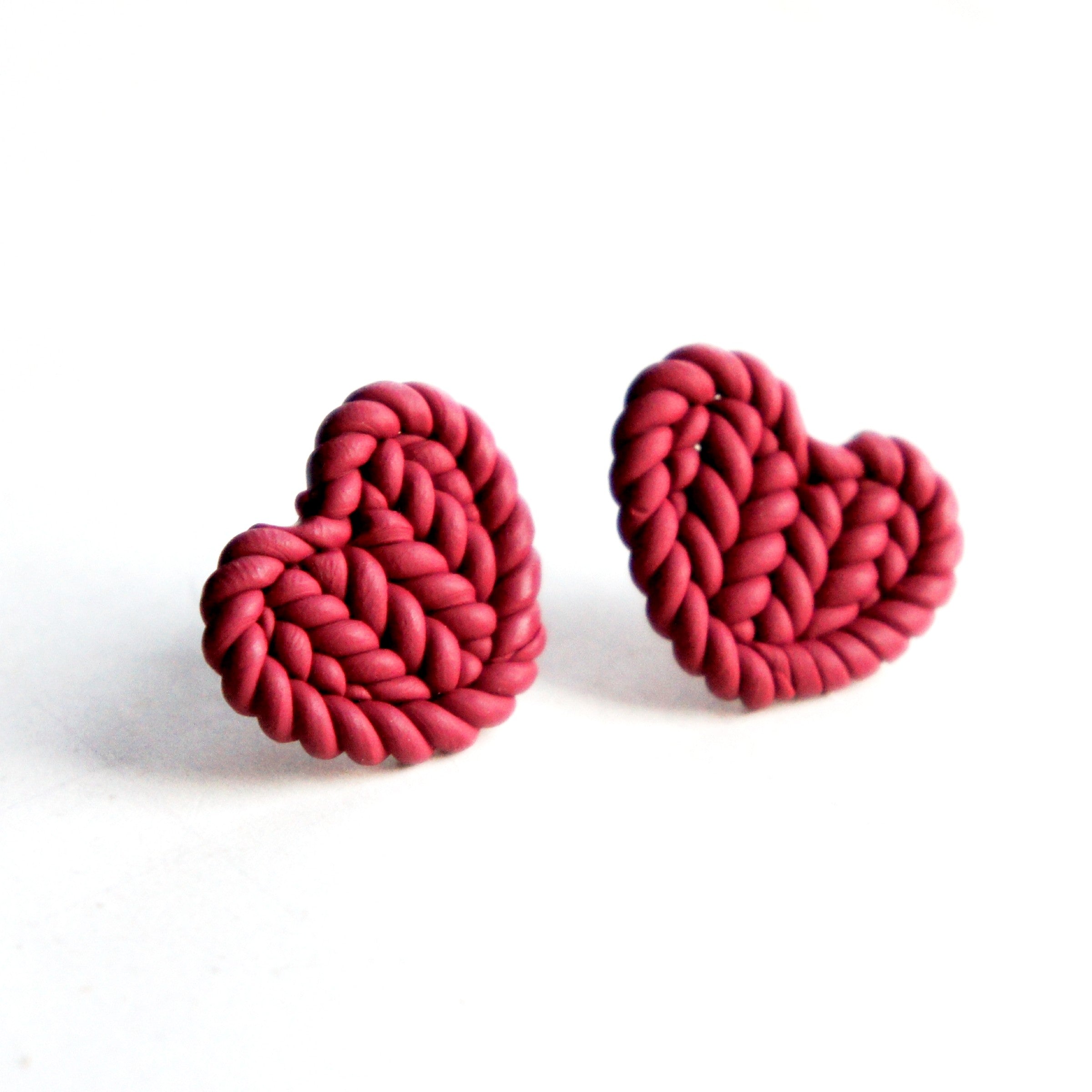 Heart Sweater Stud Earrings - Jillicious charms and accessories