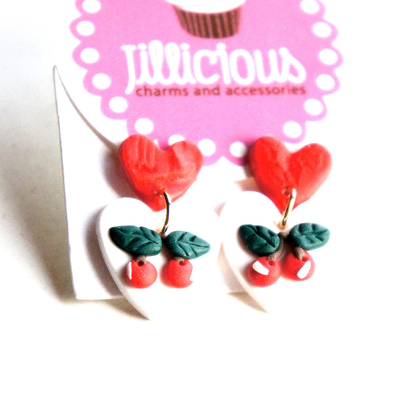 Cherry Hearts Dangle Earrings
