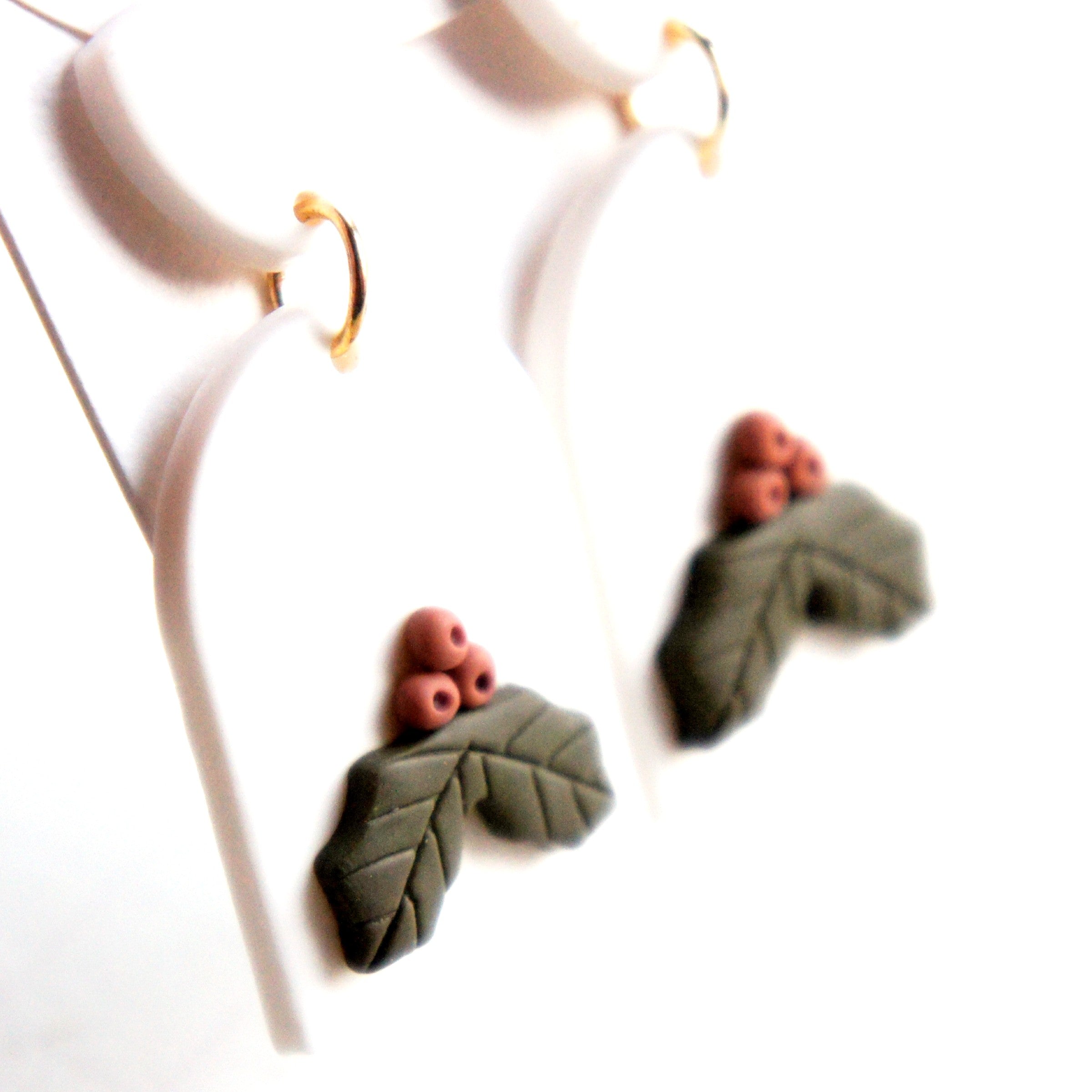 Mistletoe Clay Dangle Earrings - Jillicious charms and accessories