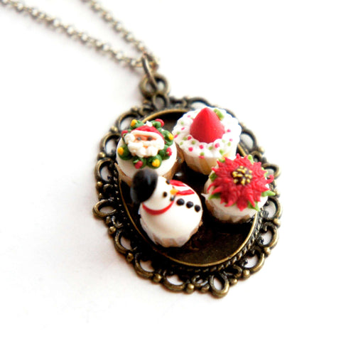 Christmas Cupcakes Necklace