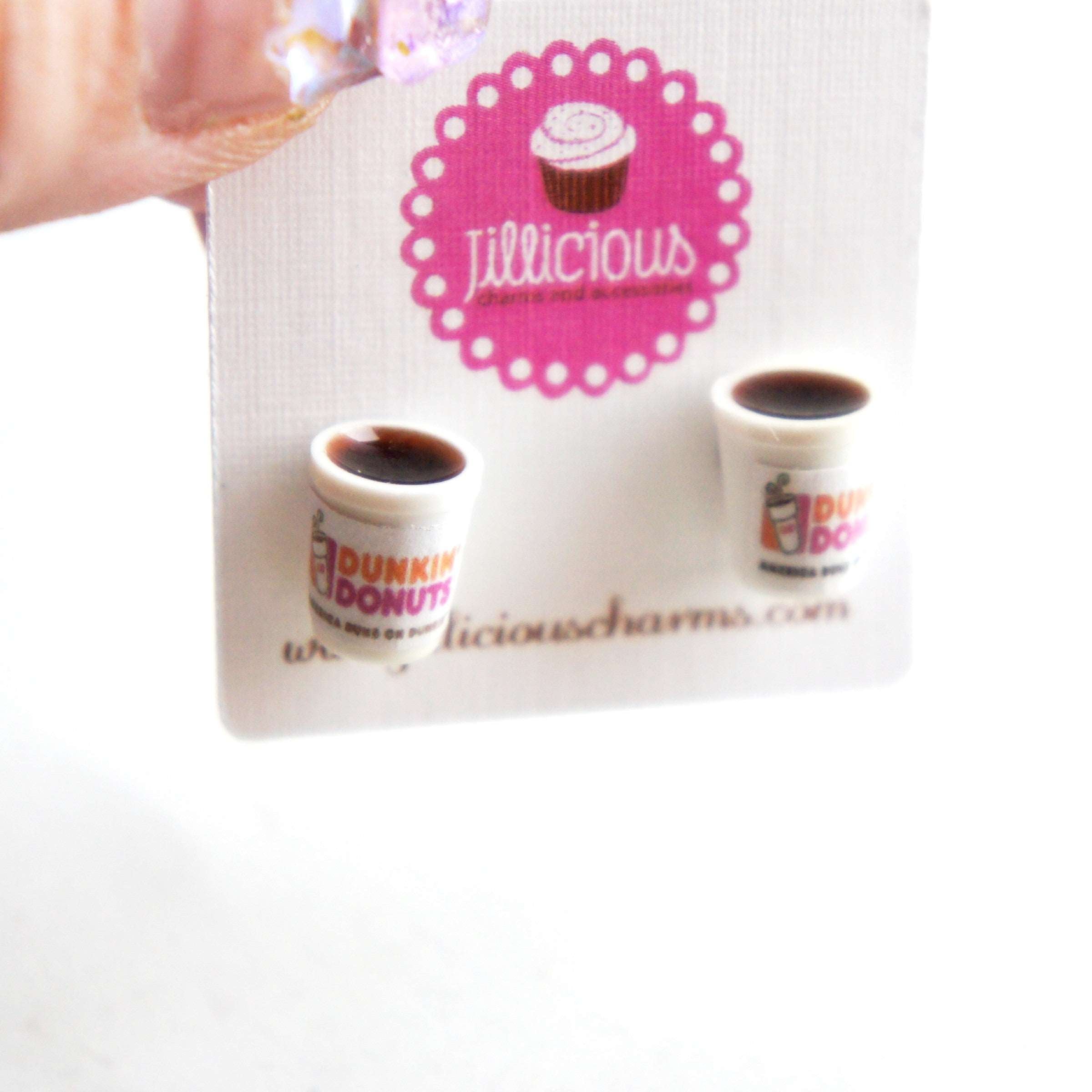 Dunkin Donut Coffee Stud Earrings
