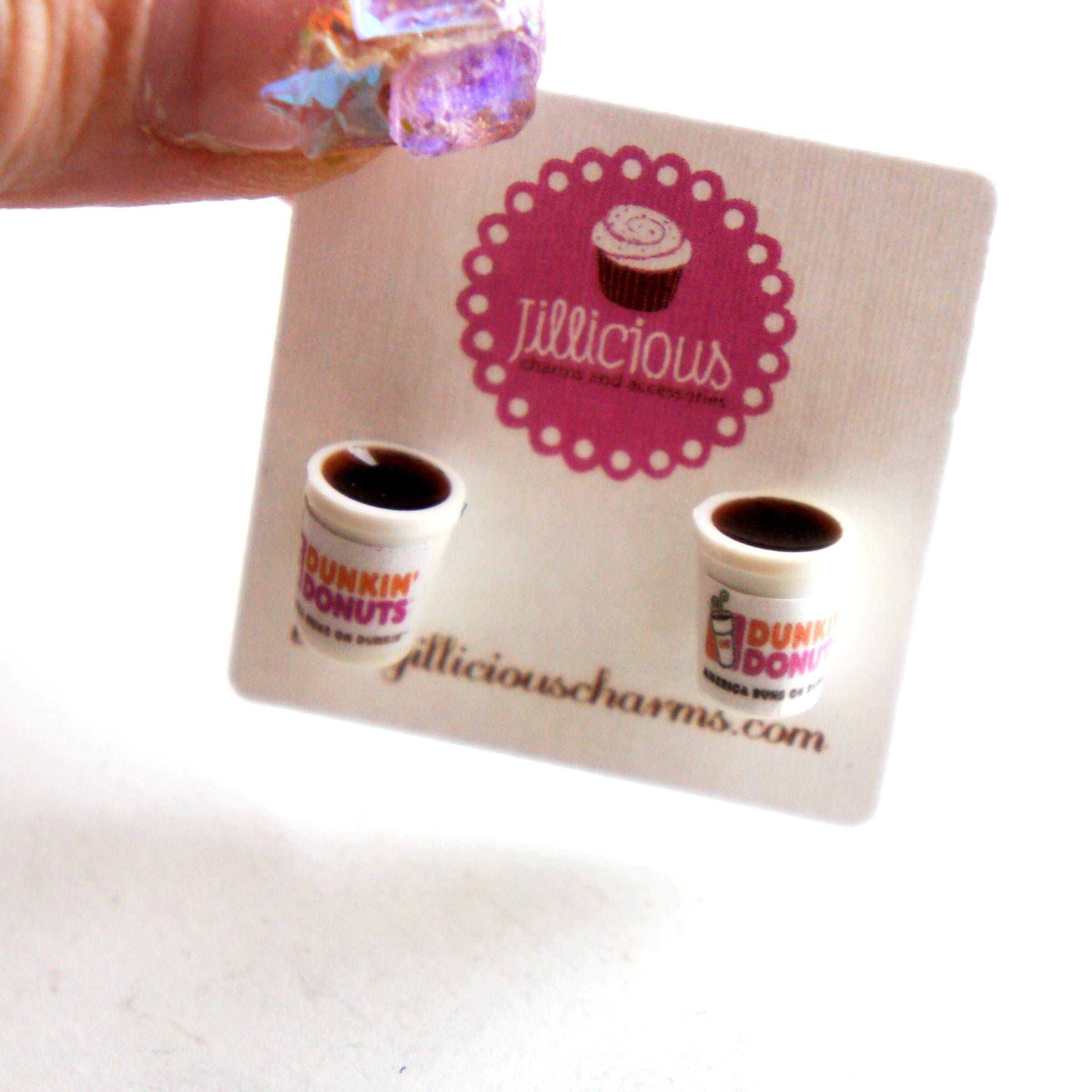 Dunkin Donut Coffee Stud Earrings