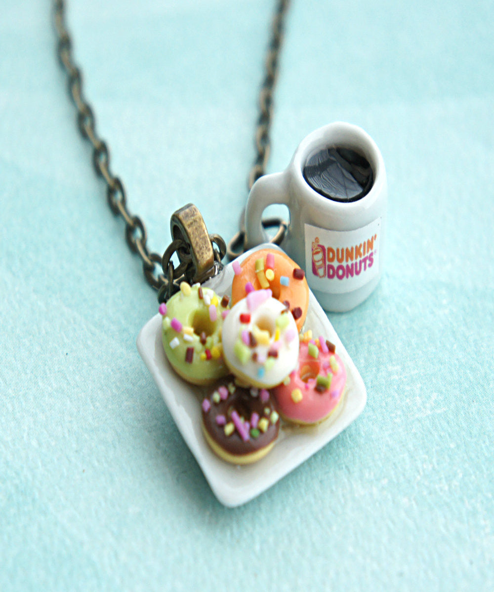donut plate and coffee necklace - Jillicious charms and accessories
