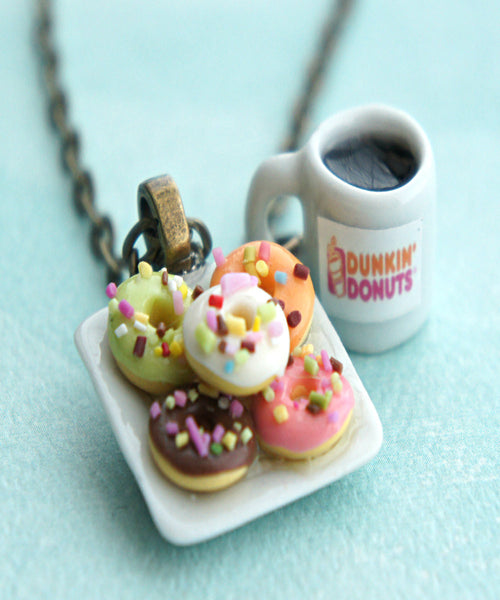 donut plate and coffee necklace - Jillicious charms and accessories