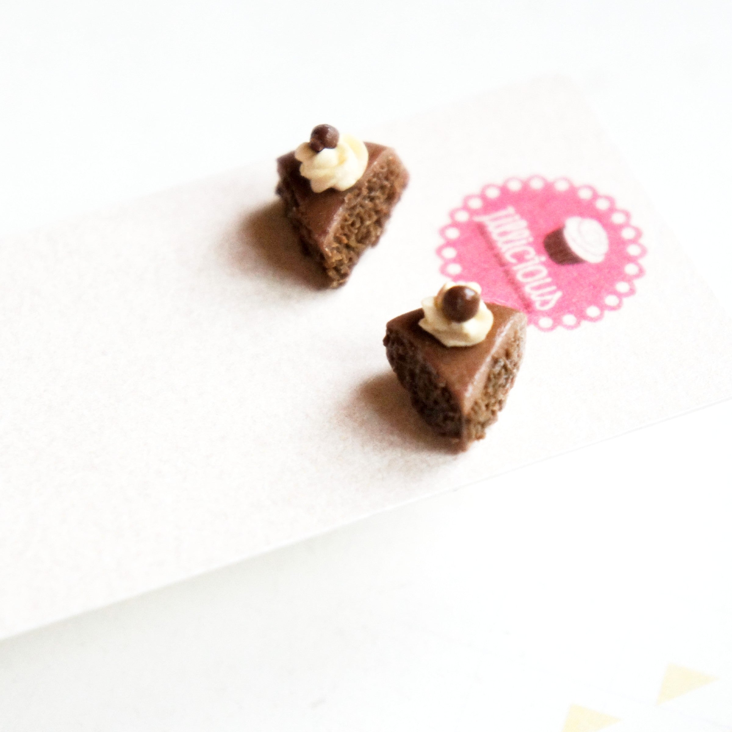 Chocolate Cake Stud Earrings