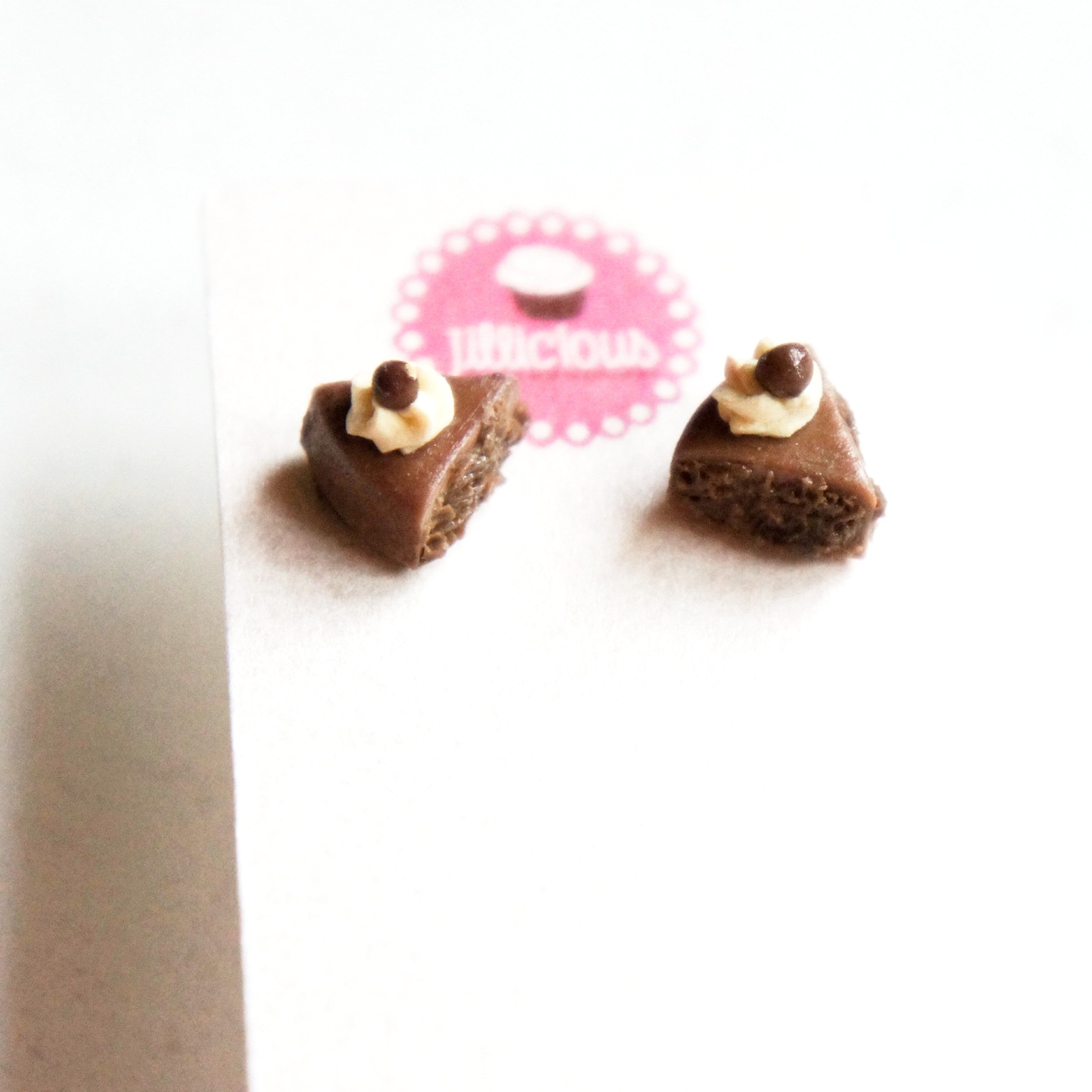 Chocolate Cake Stud Earrings