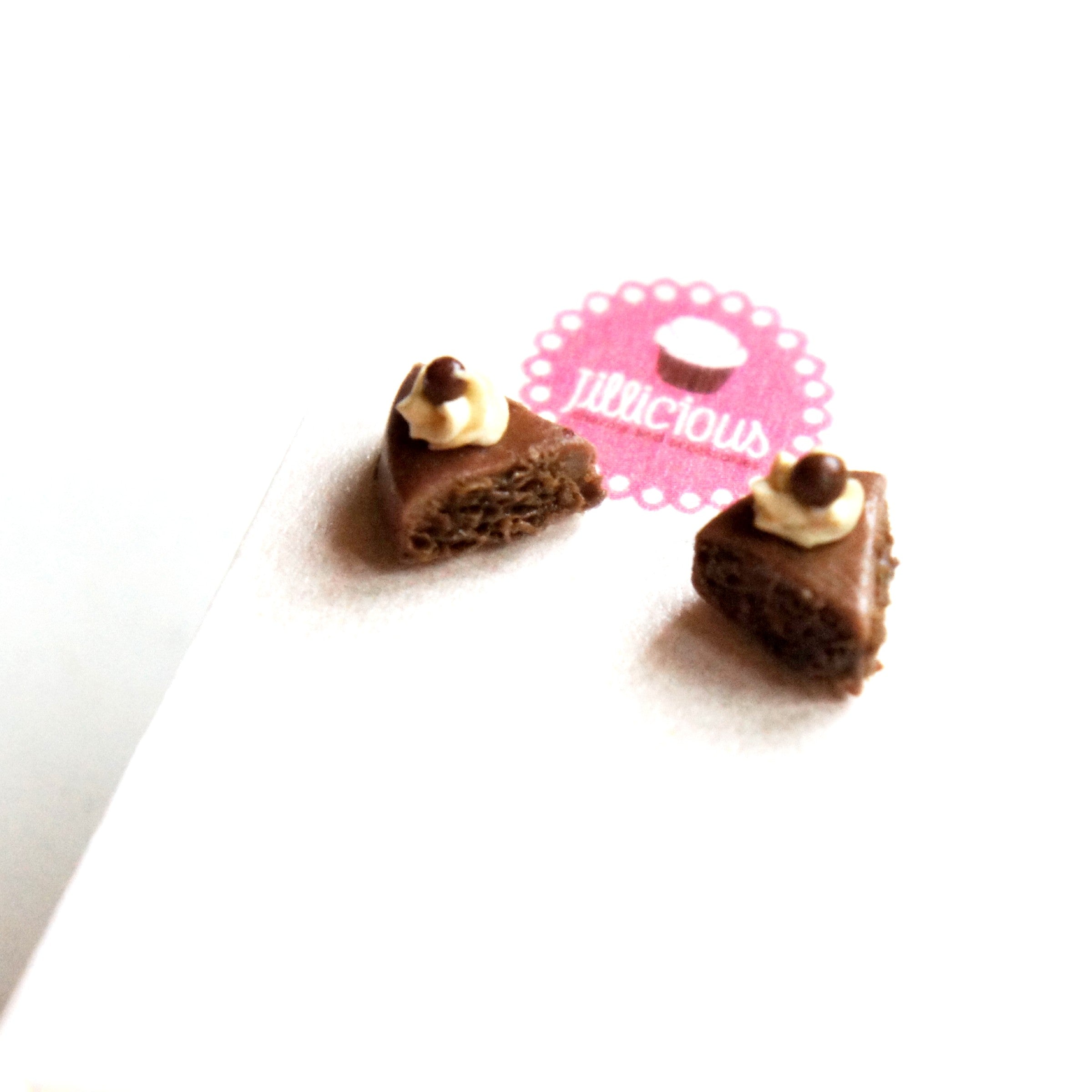 Chocolate Cake Stud Earrings