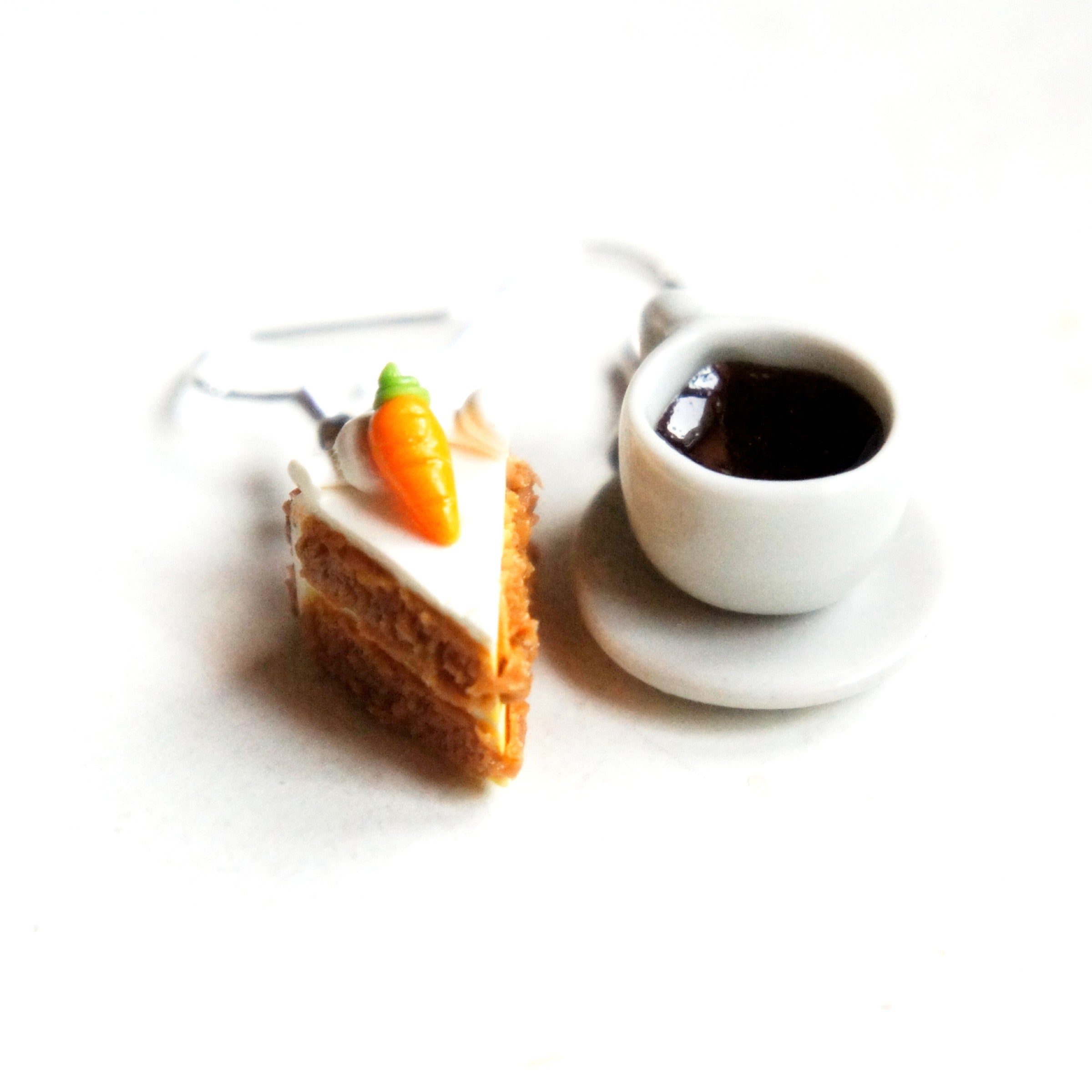 Carrot Cake and Coffee Dangle Earrings