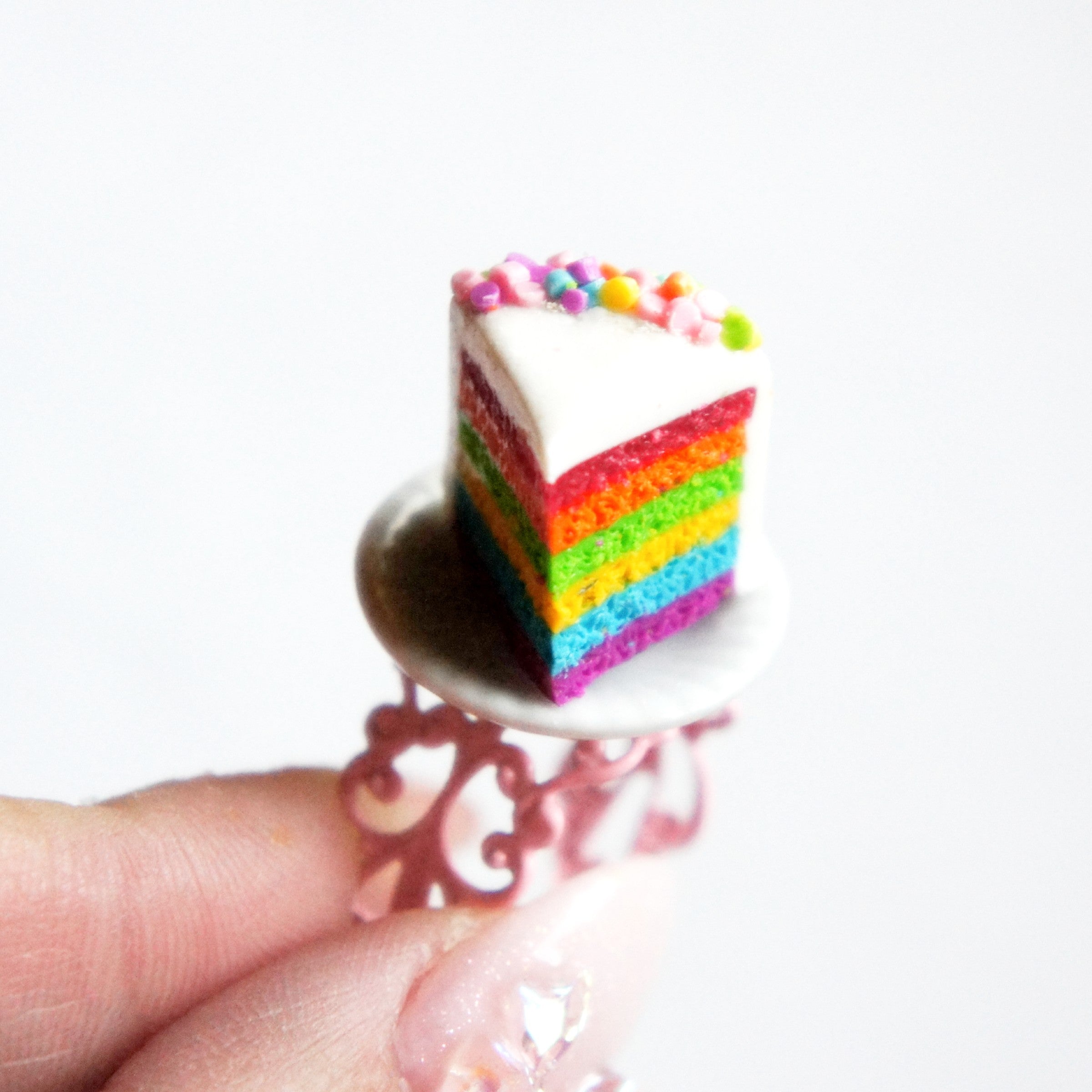 Rainbow Cake Slice Ring