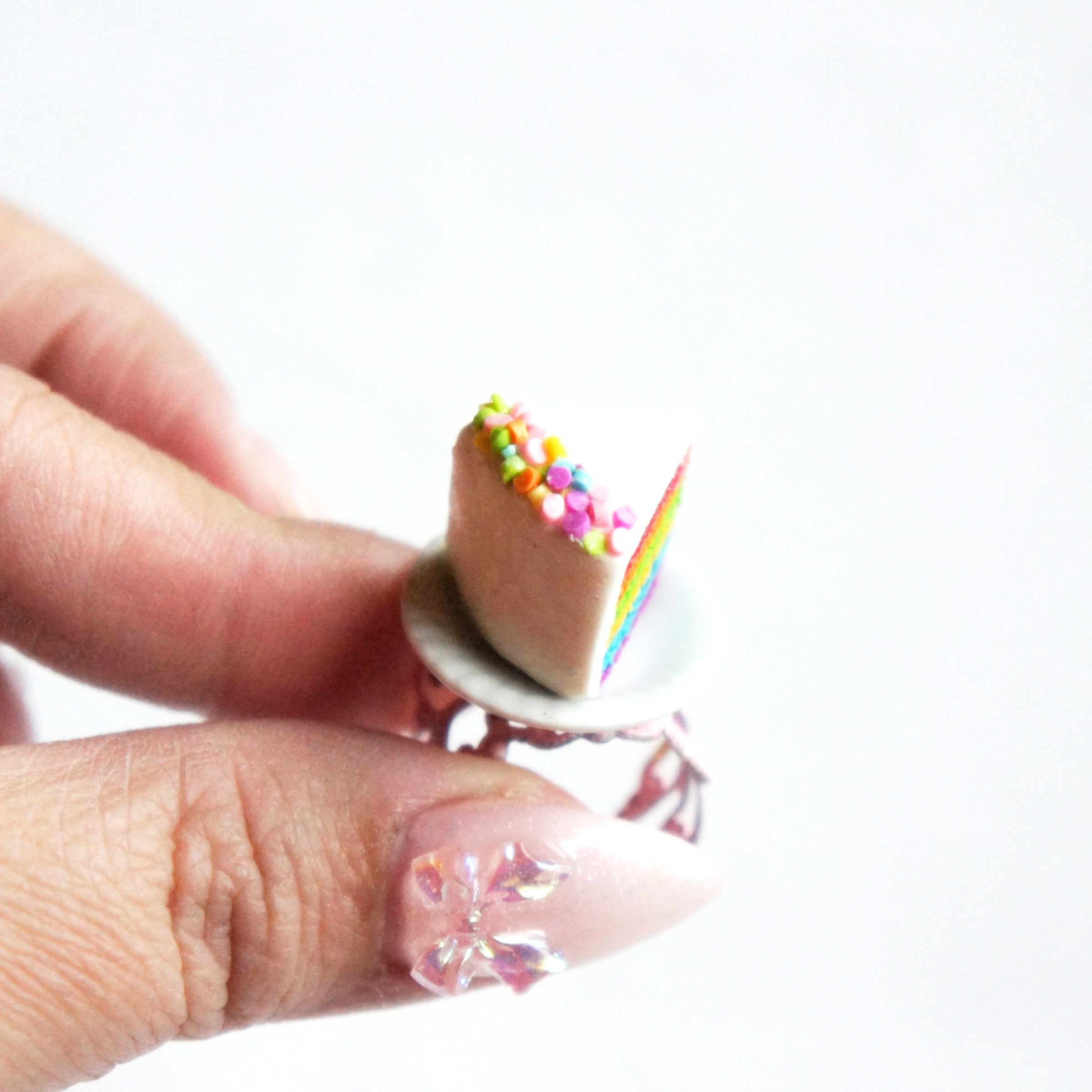 Rainbow Cake Slice Ring