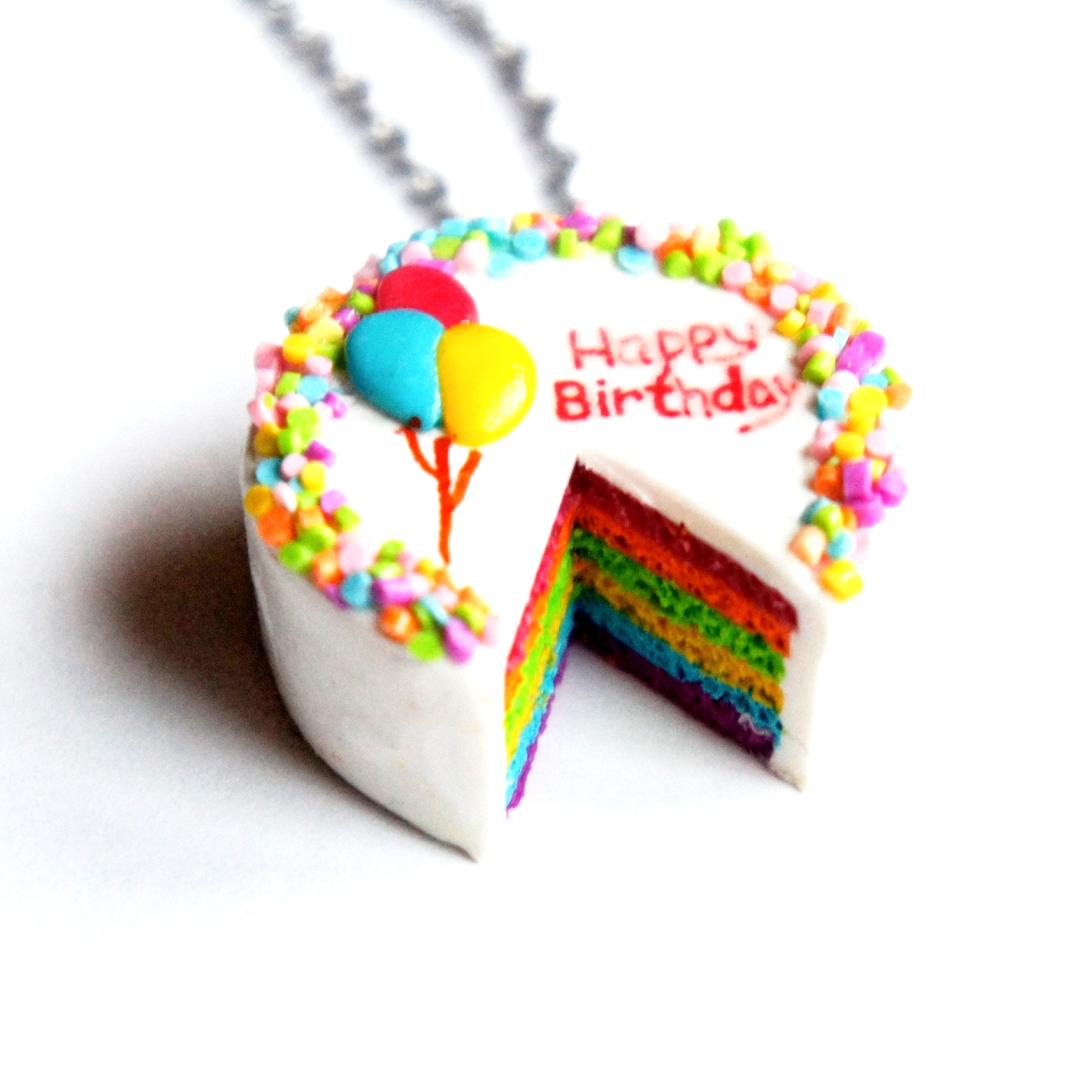 Rainbow Birthday Cake Necklace