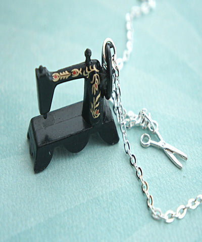 Vintage Sewing Machine Necklace - Jillicious charms and accessories