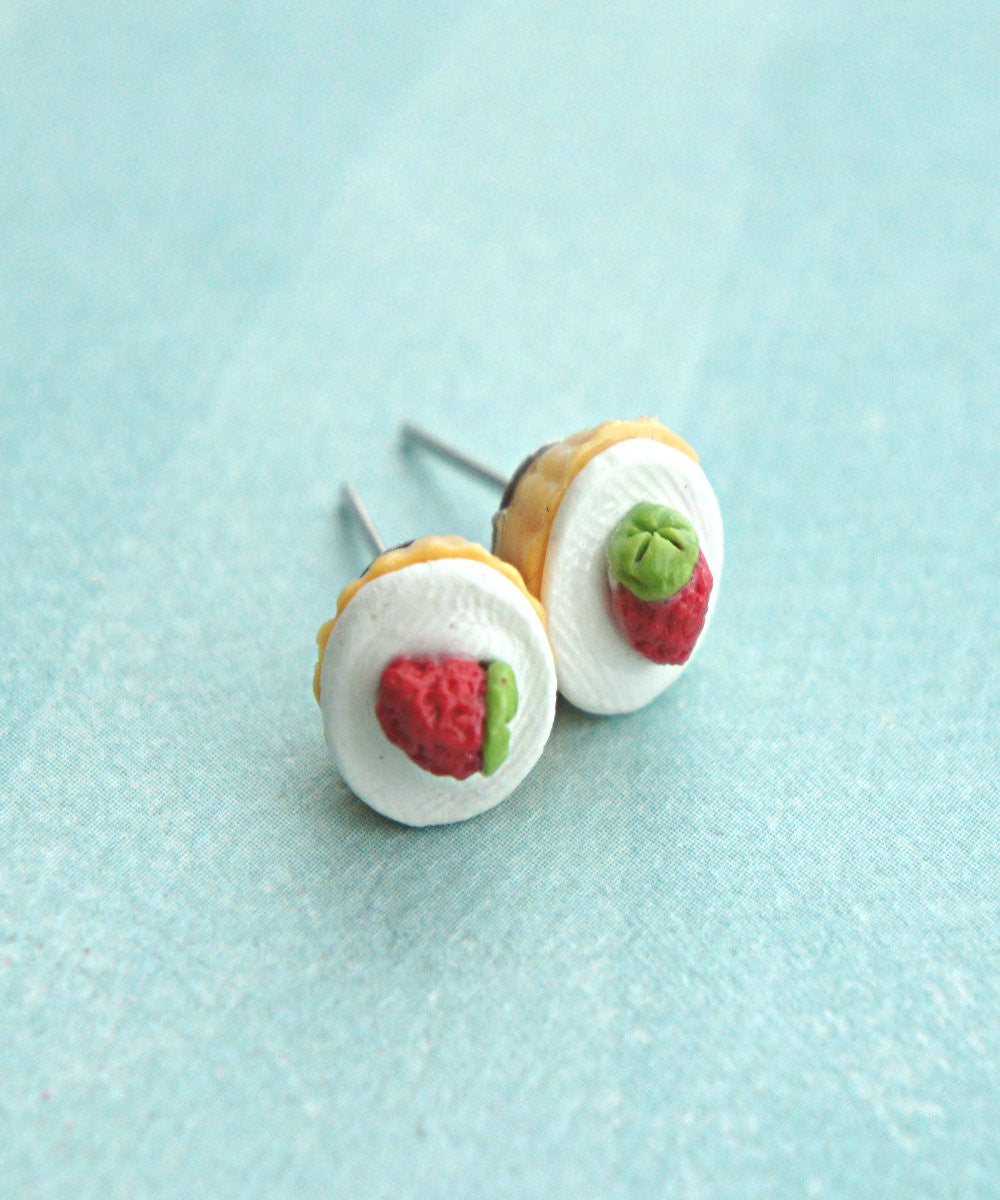 Strawberry Cupcake Stud Earrings - Jillicious charms and accessories