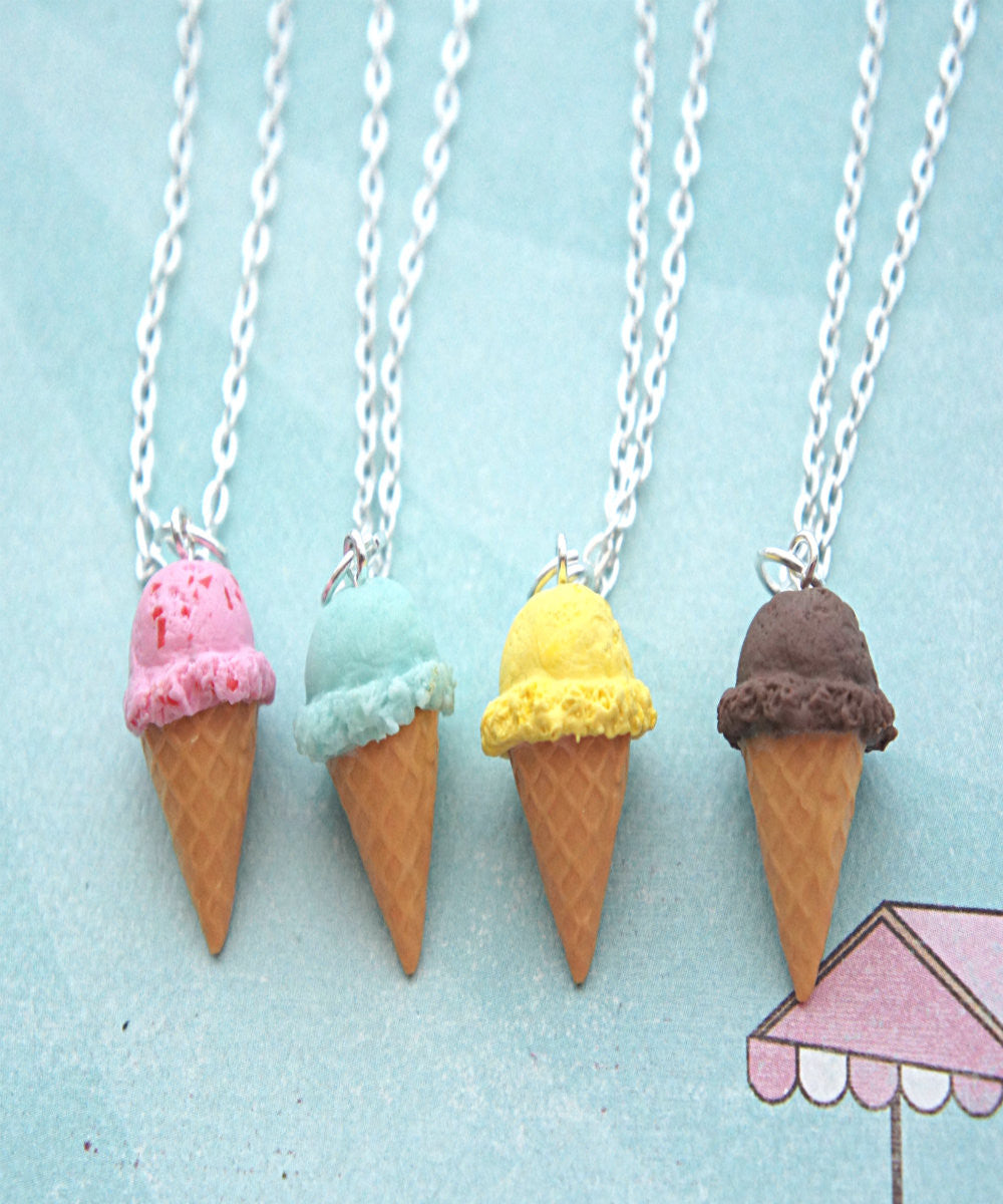 Ice Cream Cone Necklace - Jillicious charms and accessories