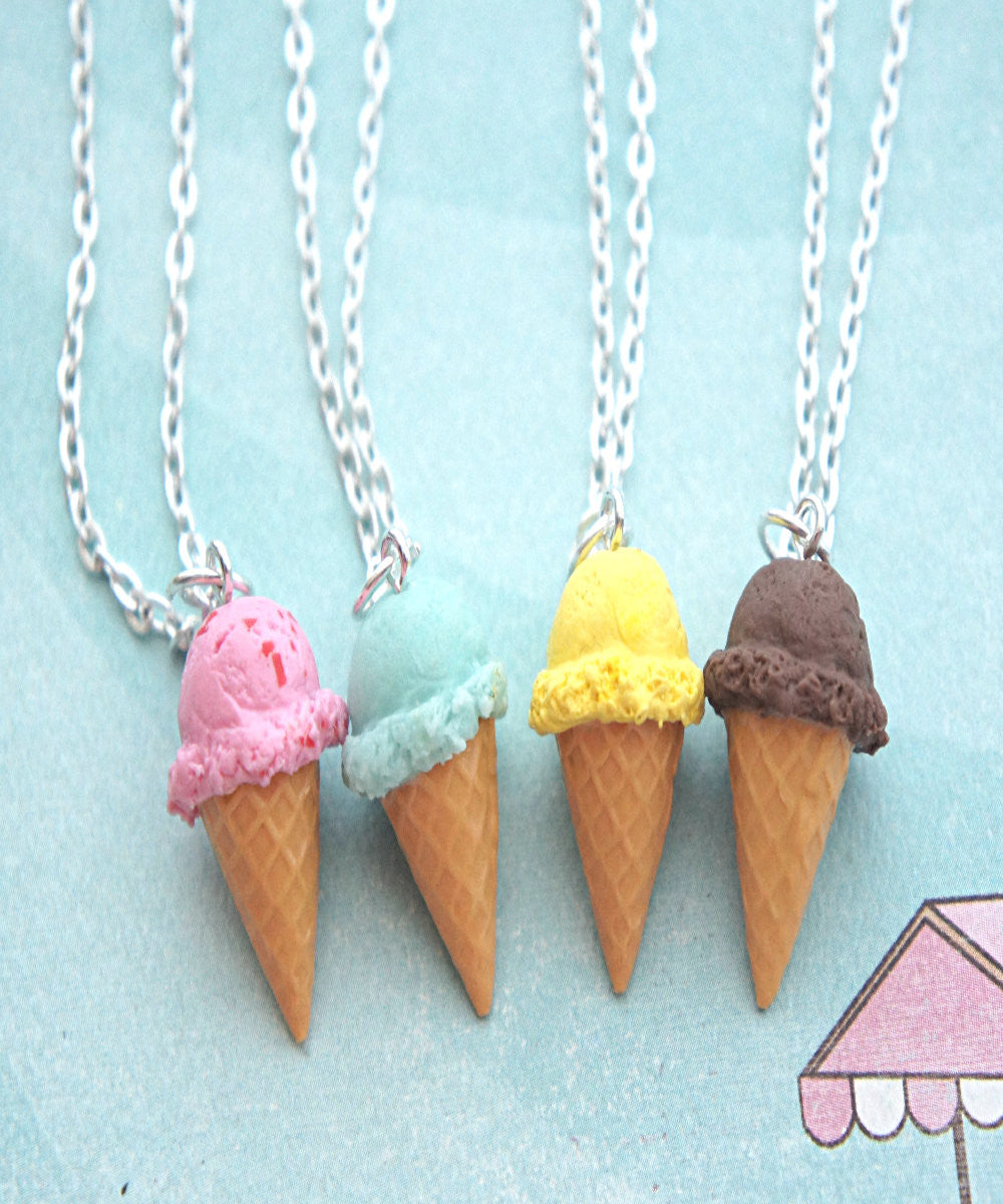 Ice Cream Cone Necklace - Jillicious charms and accessories