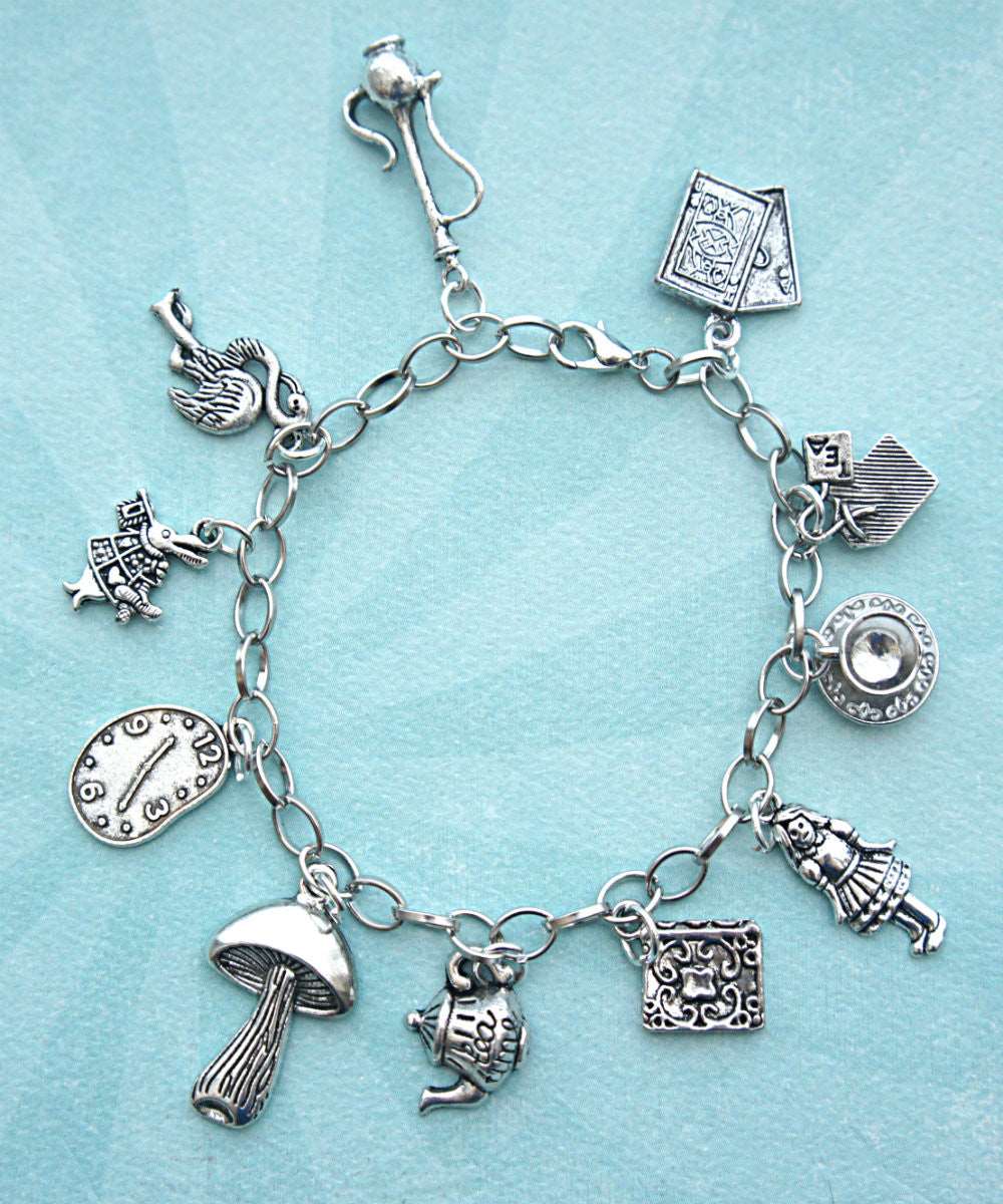 Alice in Wonderland Inspired Charm Bracelet - Jillicious charms and accessories