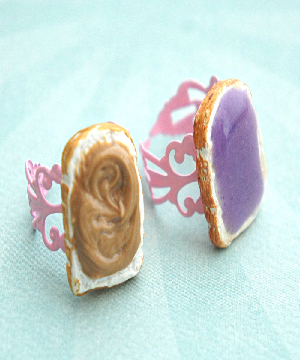 Peanut Butter and Jelly Toasts Friendship Rings - Jillicious charms and accessories