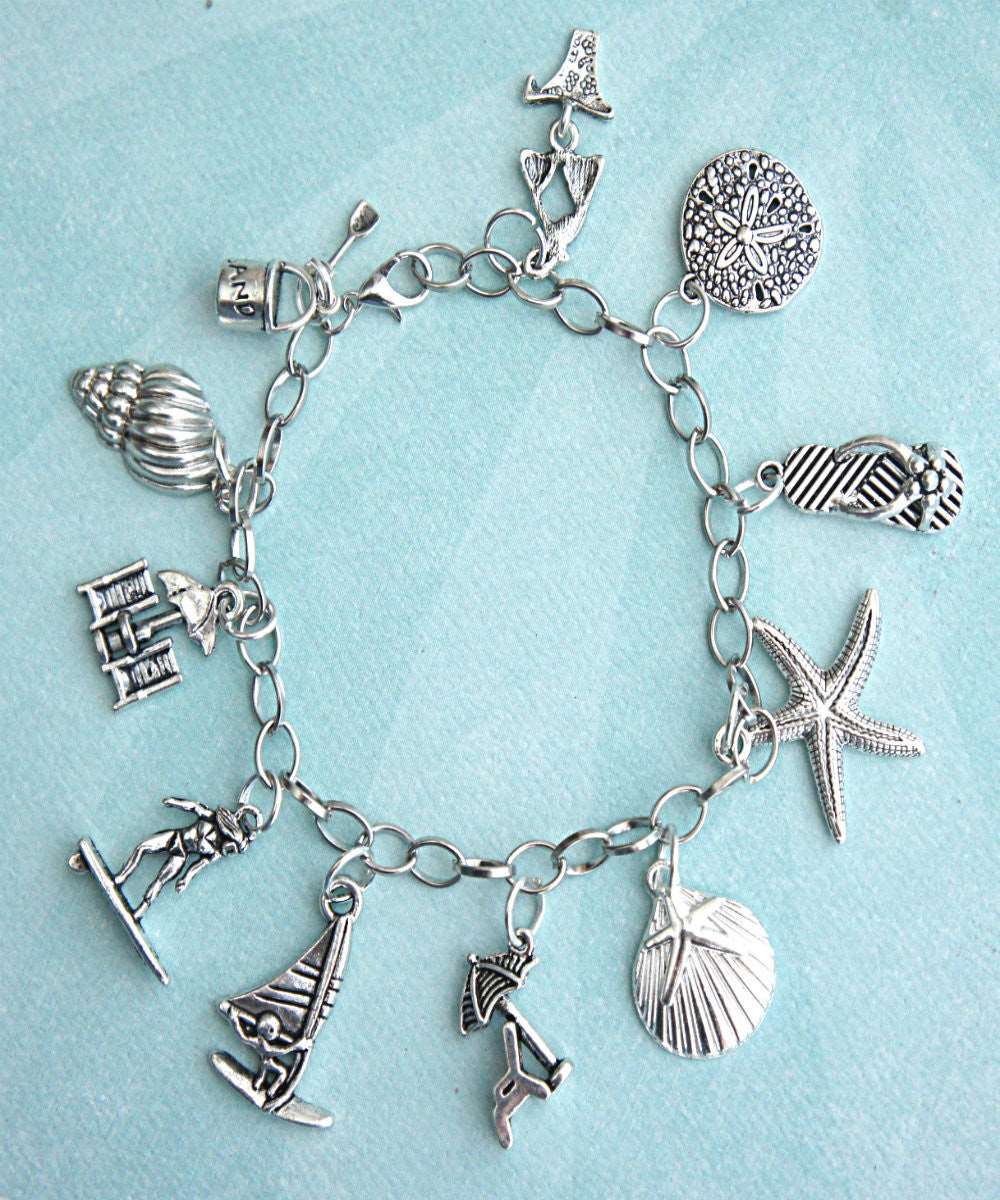 Beach Themed Charm Bracelet - Jillicious charms and accessories