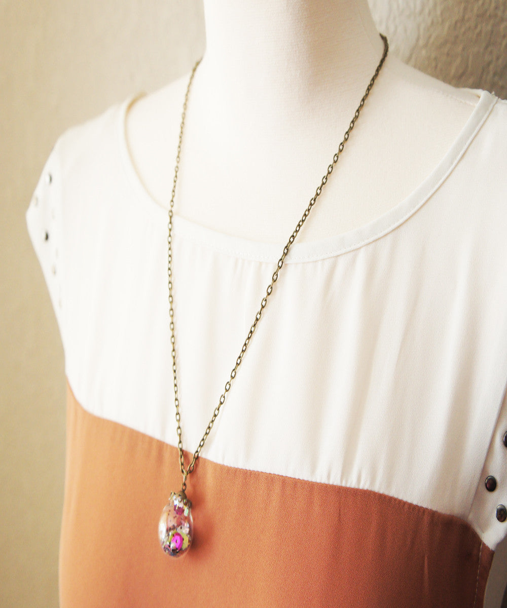 Candy Sprinkles Globe Necklace - Jillicious charms and accessories
