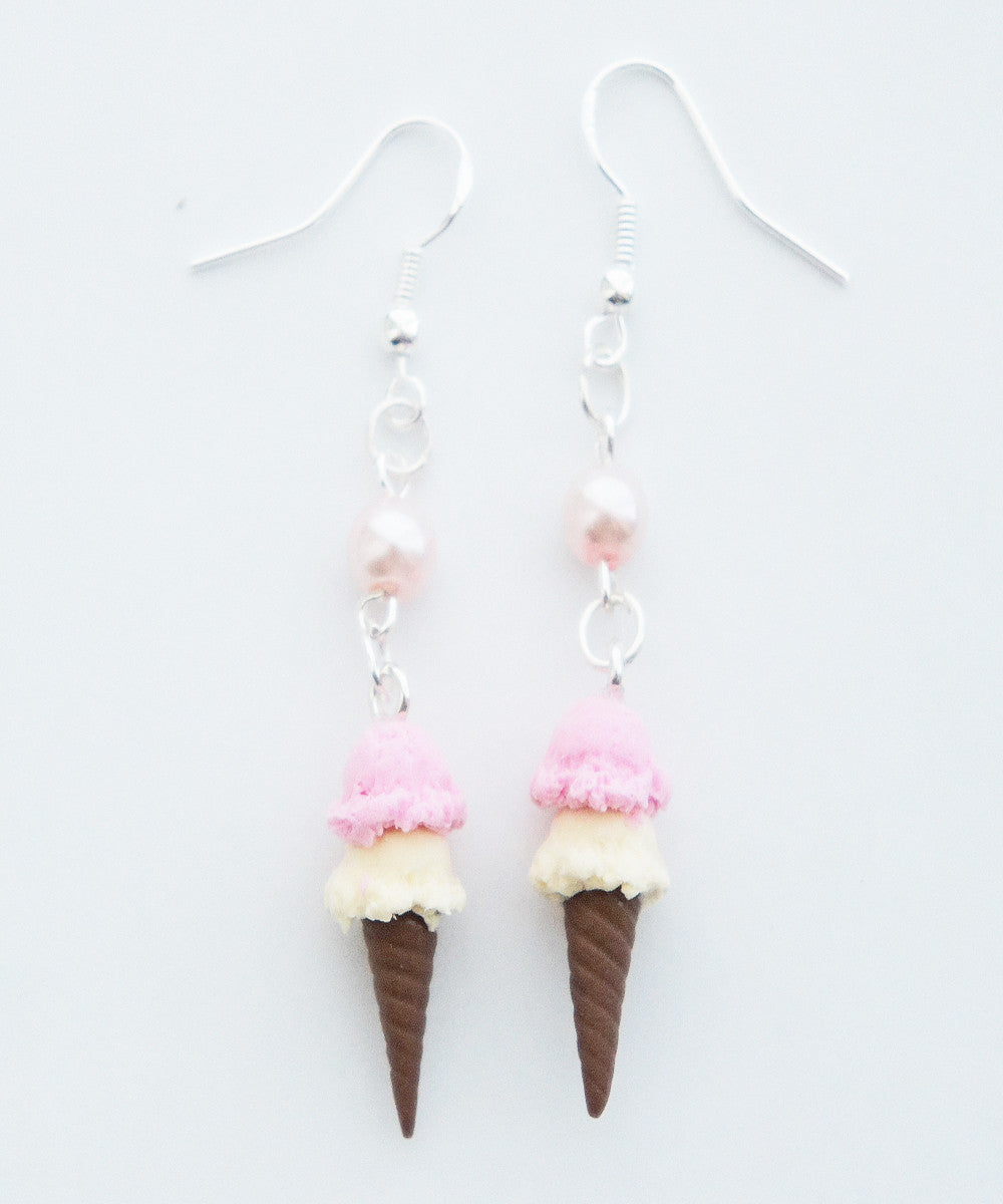 Ice Cream Cone Earrings - Jillicious charms and accessories