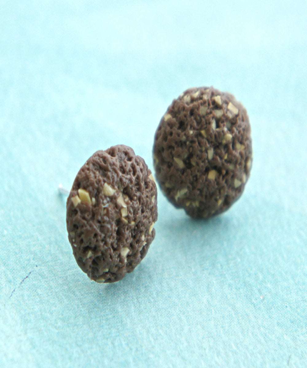 chocolate walnut cookies stud earrings - Jillicious charms and accessories