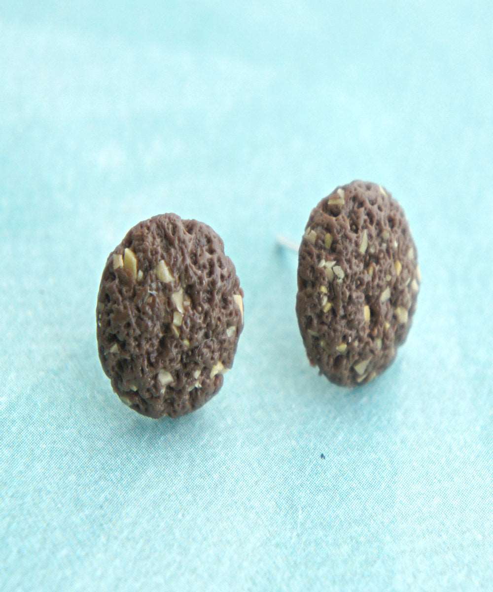 chocolate walnut cookies stud earrings - Jillicious charms and accessories