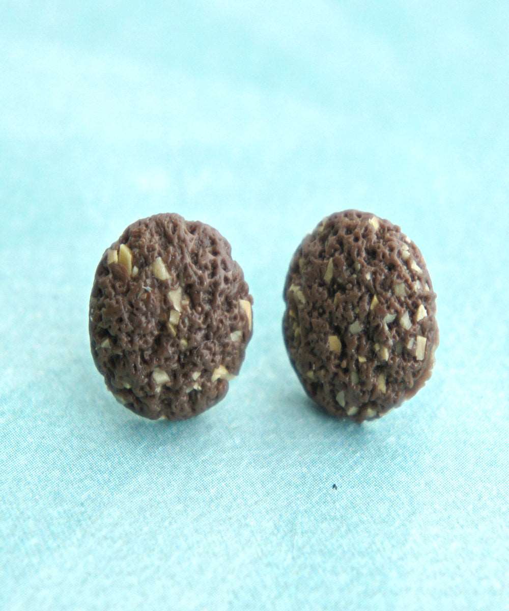 chocolate walnut cookies stud earrings - Jillicious charms and accessories