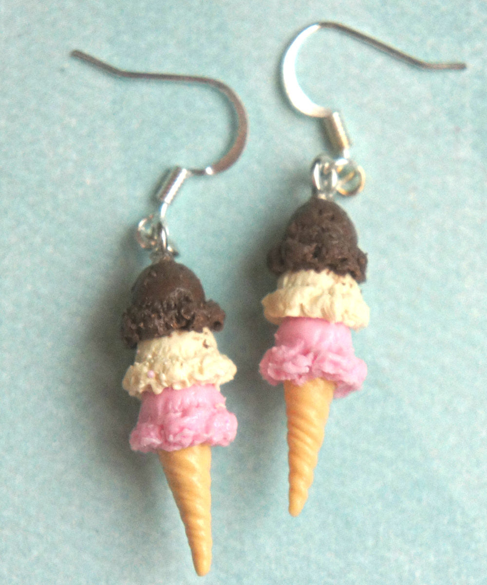 Neapolitan Ice Cream Dangle Earrings - Jillicious charms and accessories