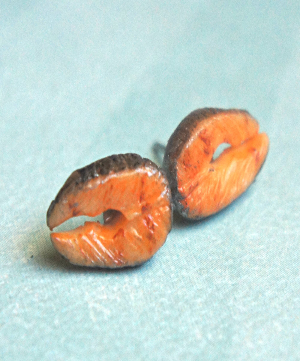 Salmon Stud Earrings - Jillicious charms and accessories